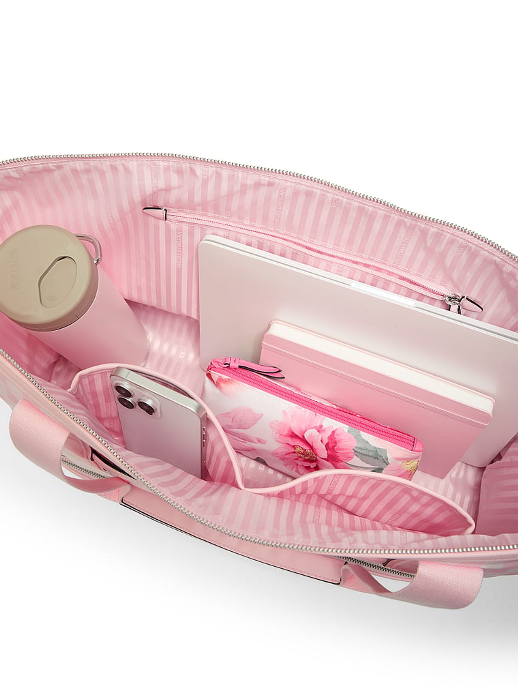 Iconic Stripe Pink Weekender Bag - Image 3 of 4