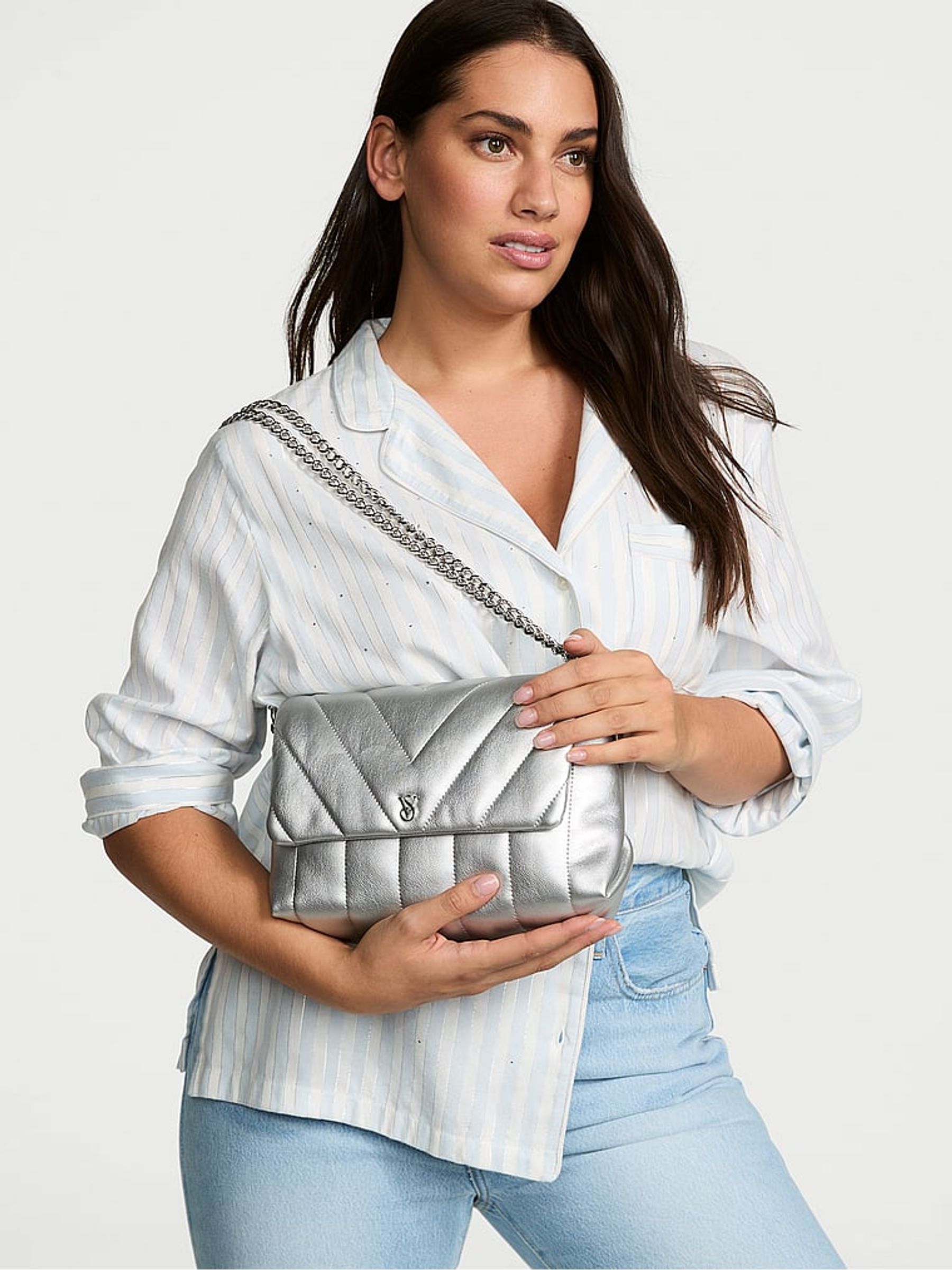 Silver Crossbody Bag - Image 1 of 4