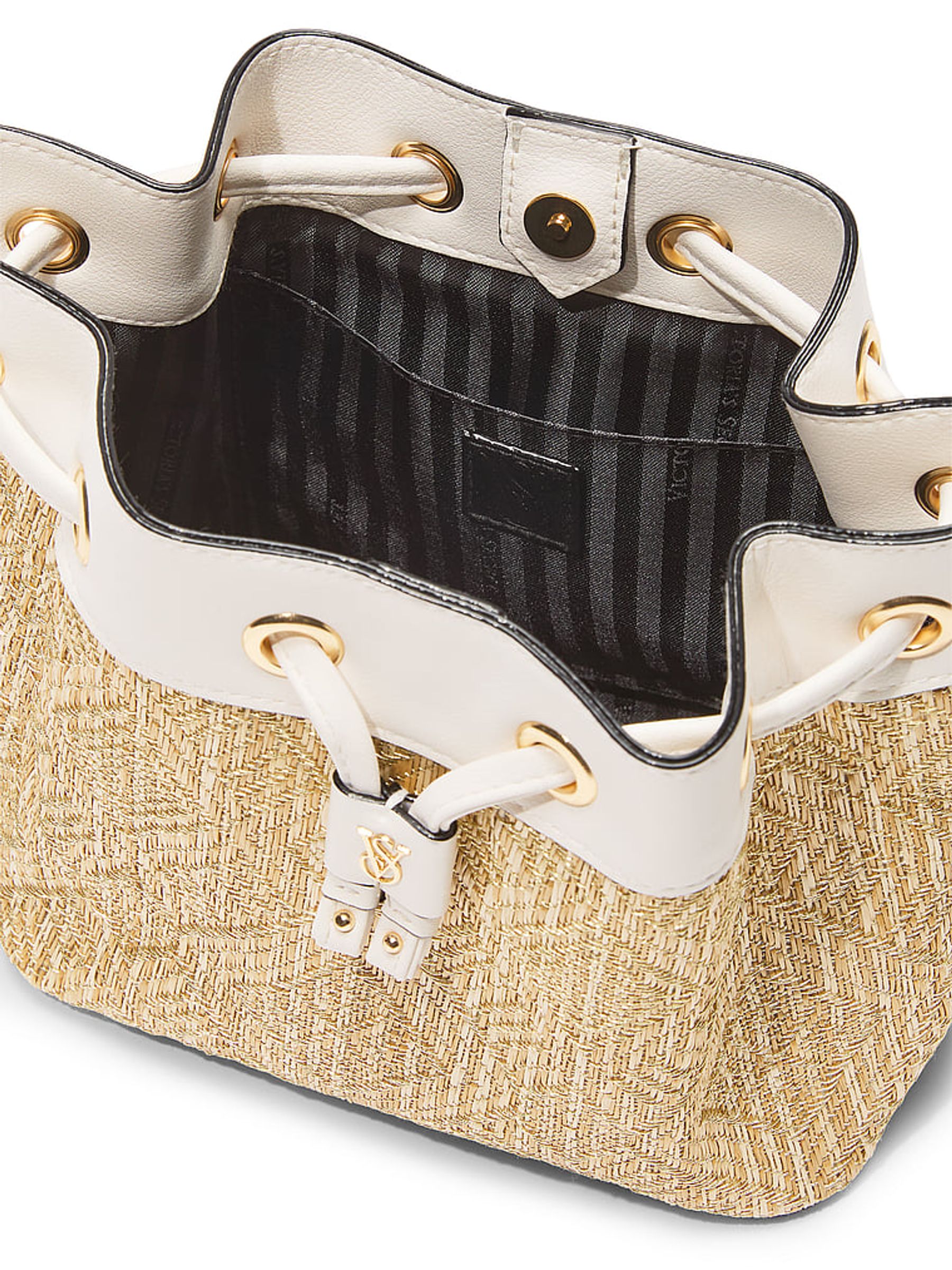 Brown Straw Mini Bucket Bag - Image 2 of 3