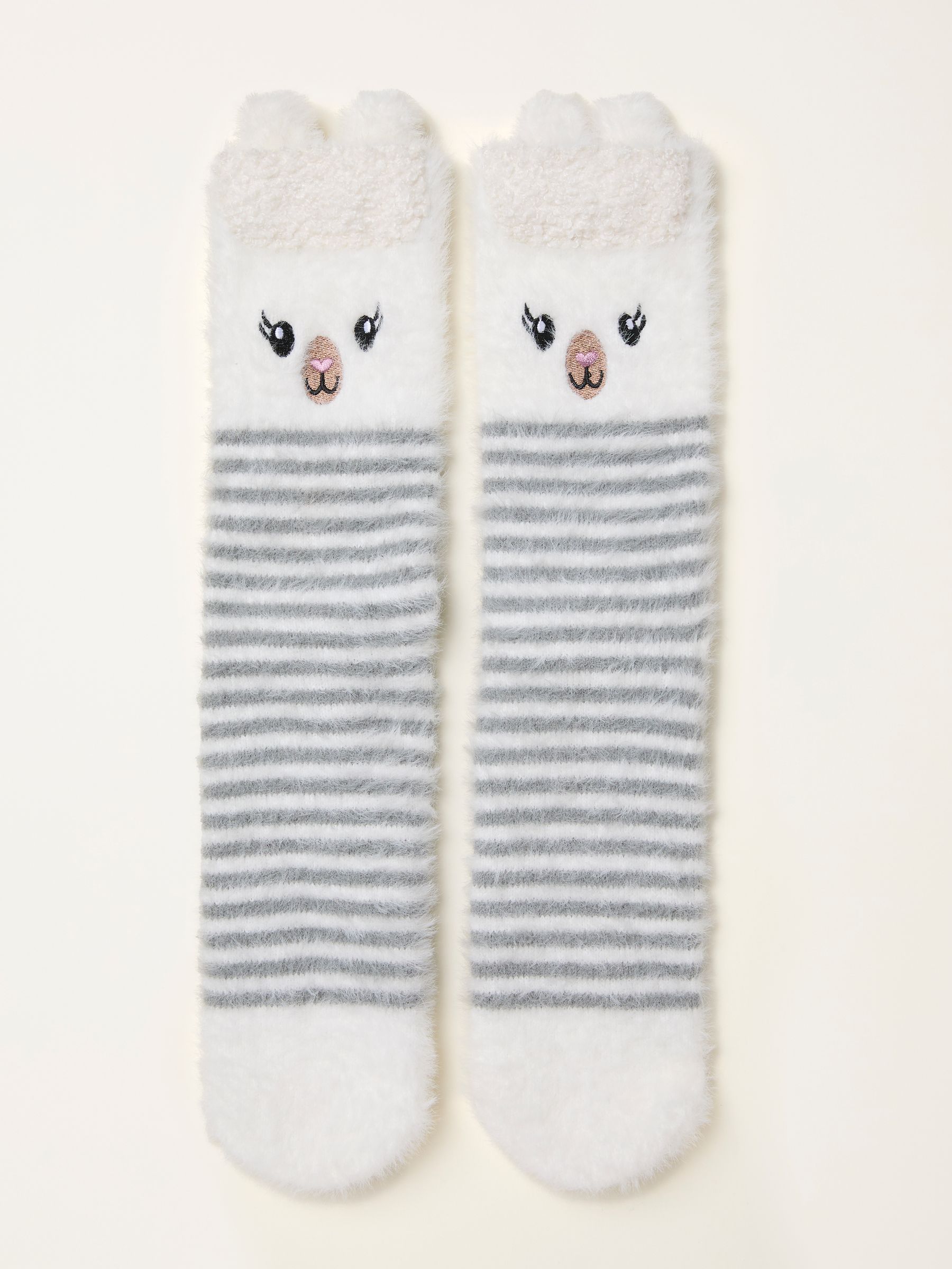 Cream Fluffy Llama Socks - Image 1 of 2