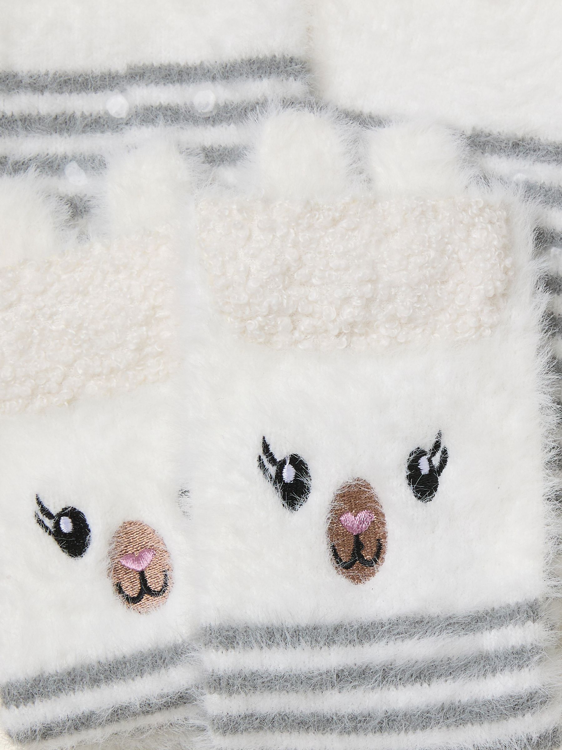 Cream Fluffy Llama Socks - Image 2 of 2
