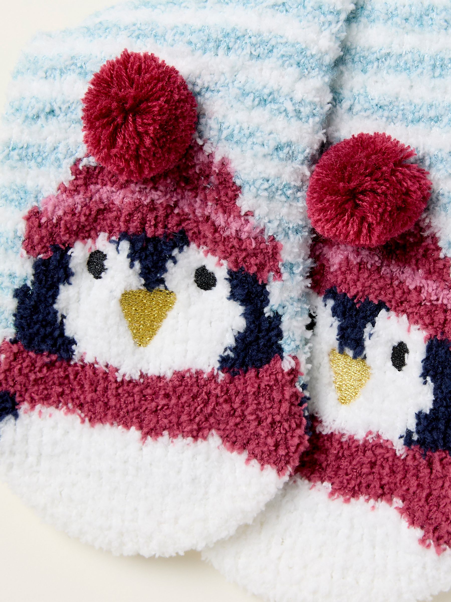 Blue Fluffy Penguin Socks - Image 2 of 2