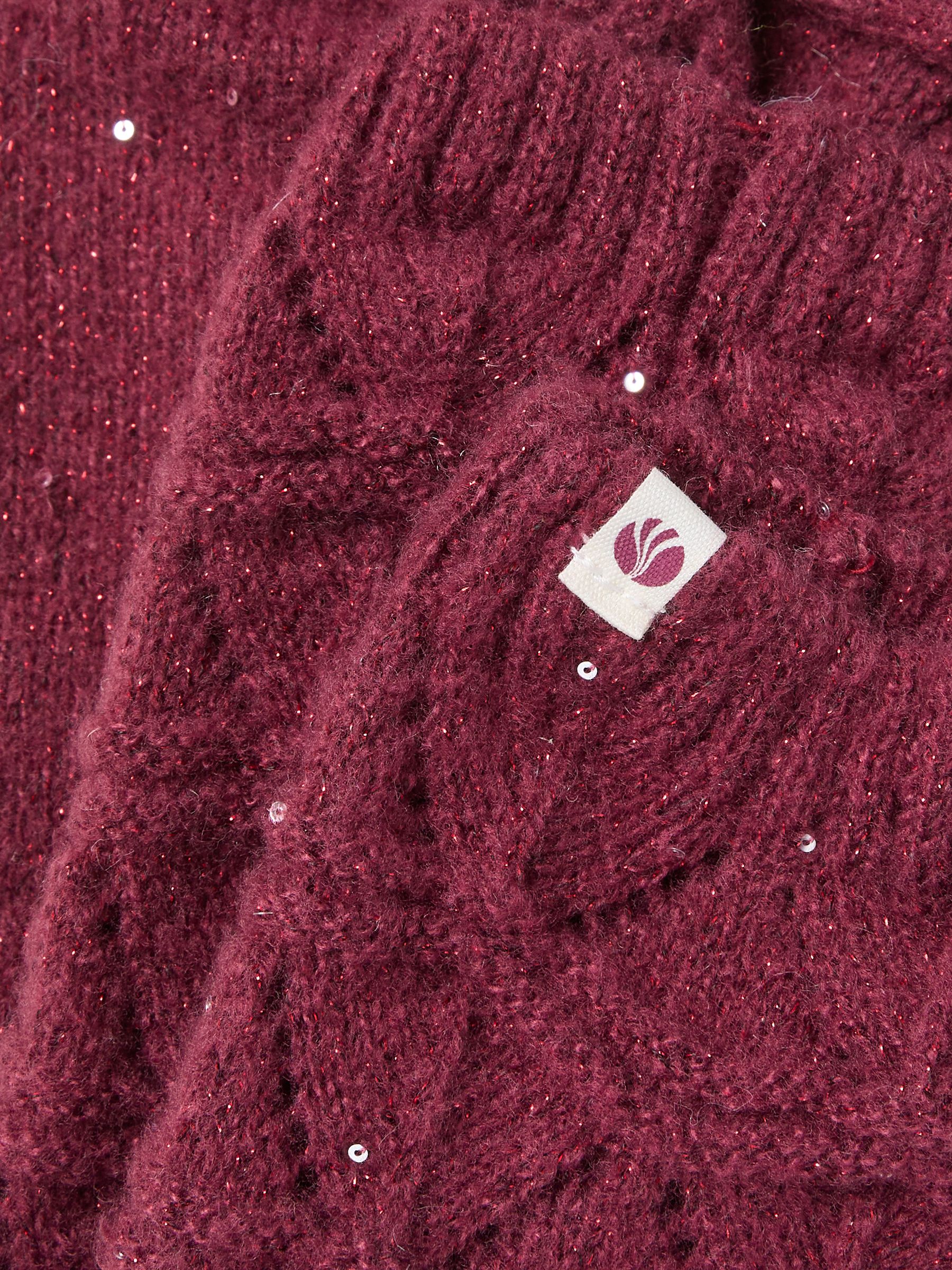 Burgundy Red Pointelle Sparkle Lounge Socks - Image 2 of 2