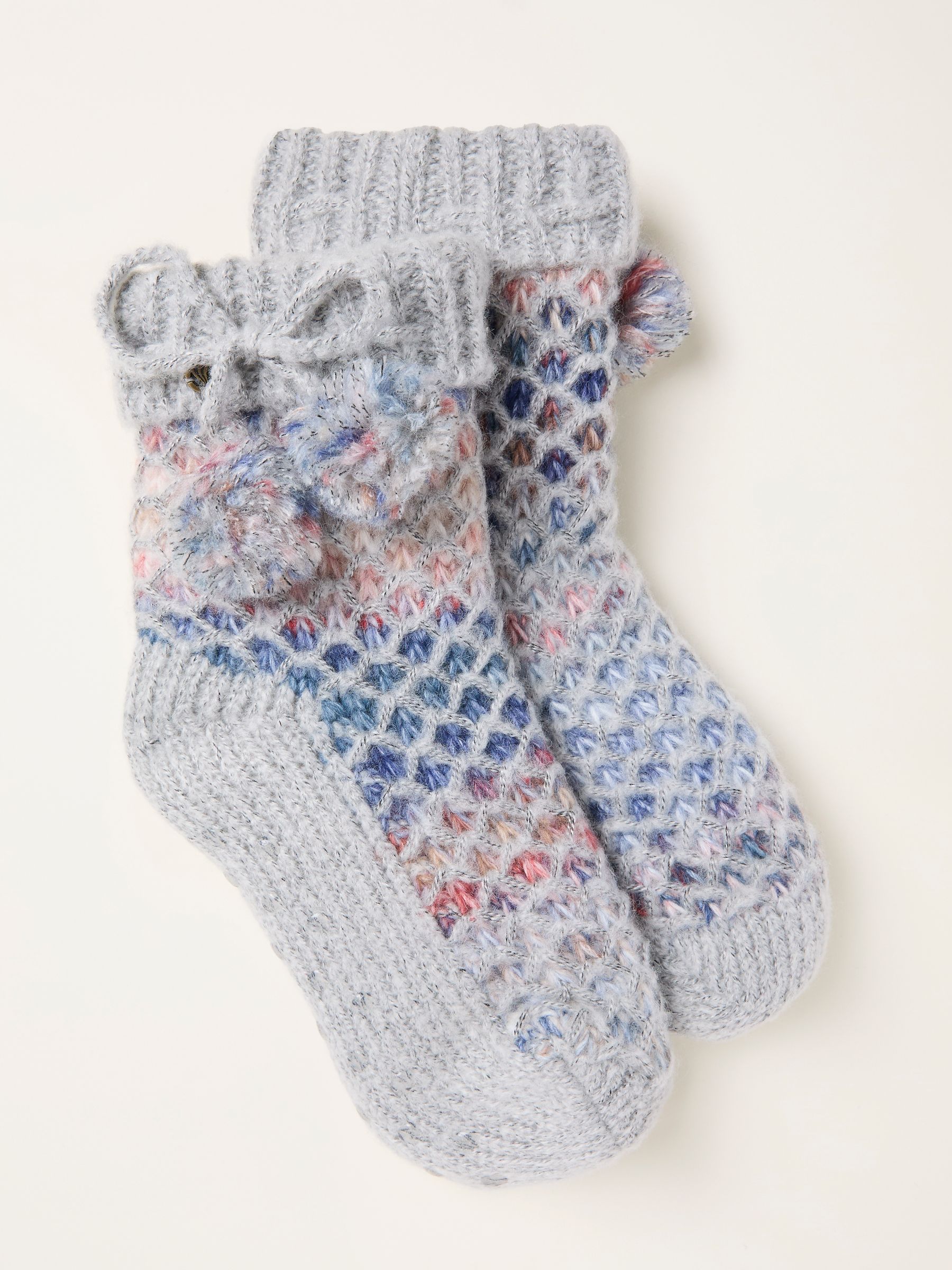 Grey Knitted Slipper Socks - Image 1 of 2