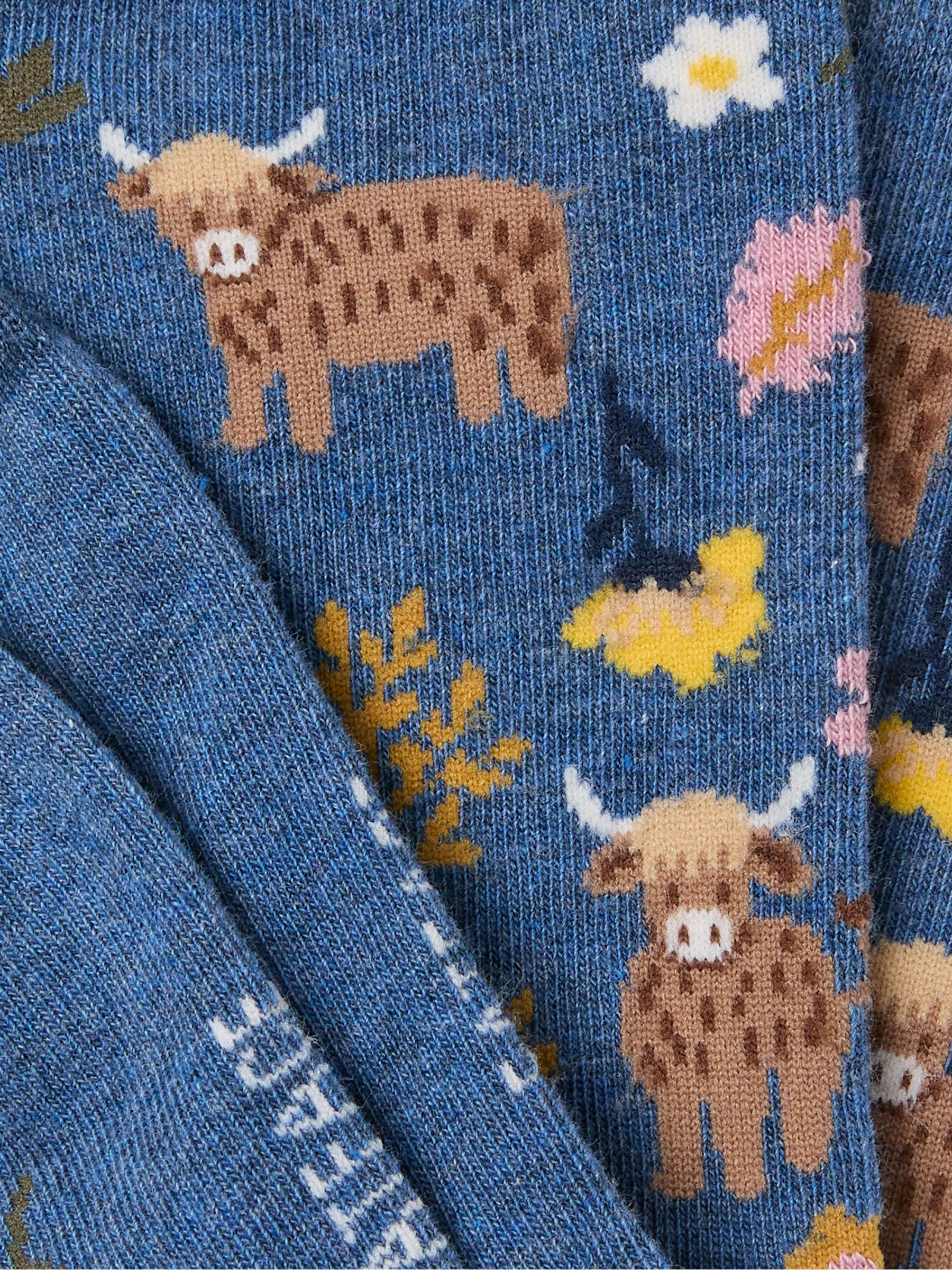 Navy Highland Cow Socks - Image 2 of 2