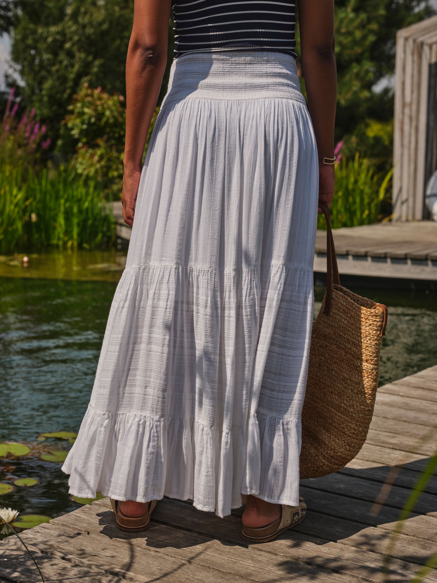 Rhea White Beachwear Maxi Skirt - Image 2 of 4