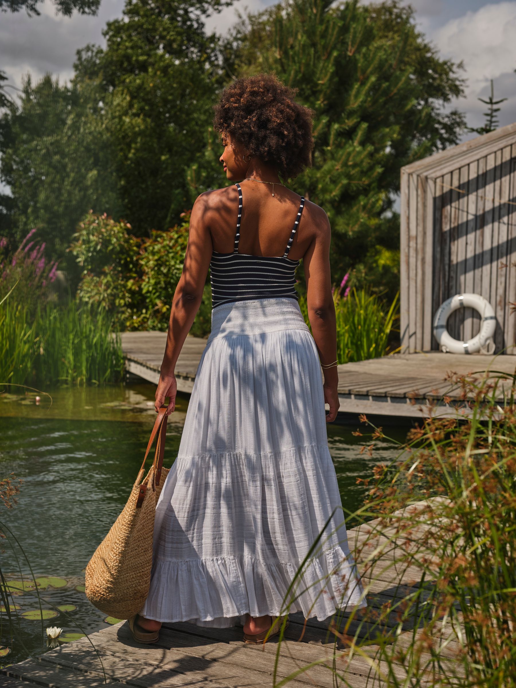 Rhea White Beachwear Maxi Skirt