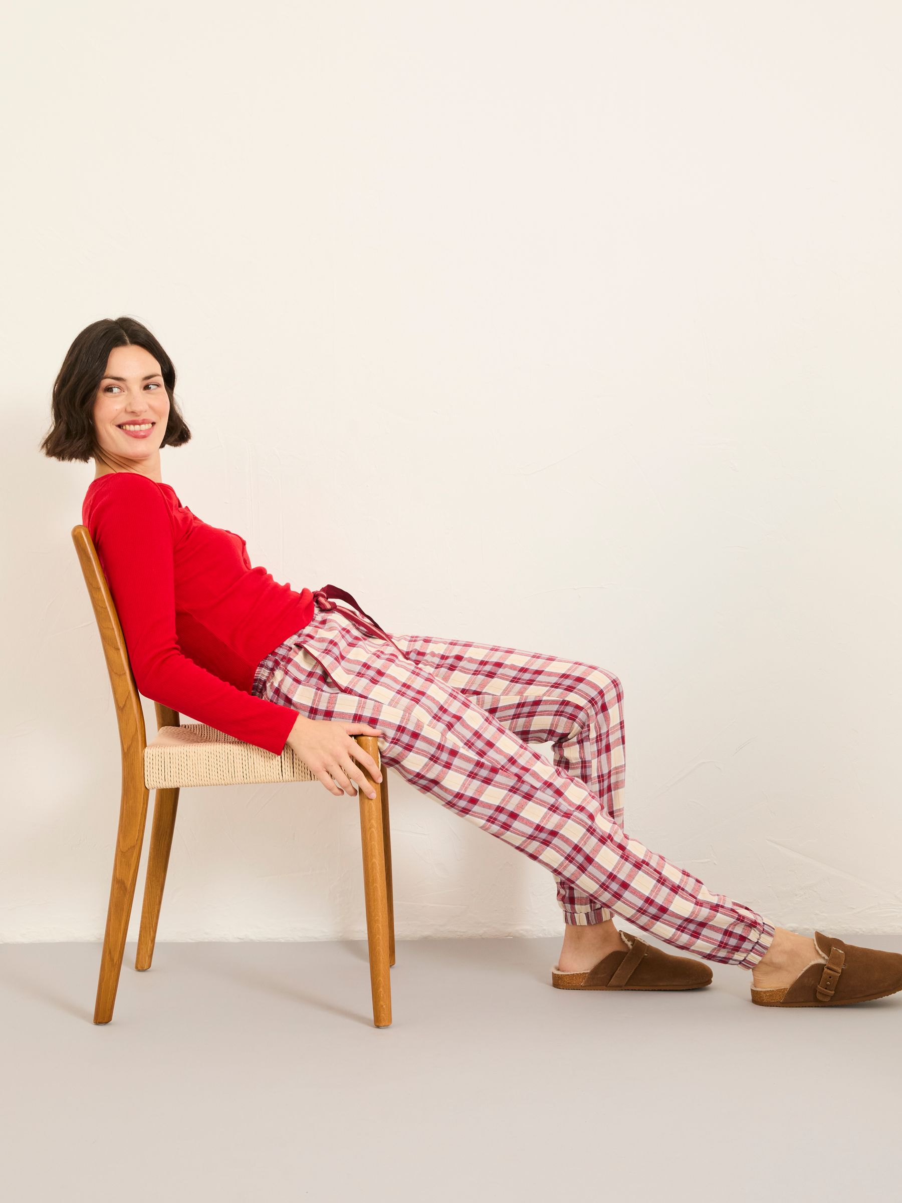 Cora Purple Check Pyjama Bottoms - Image 5 of 6