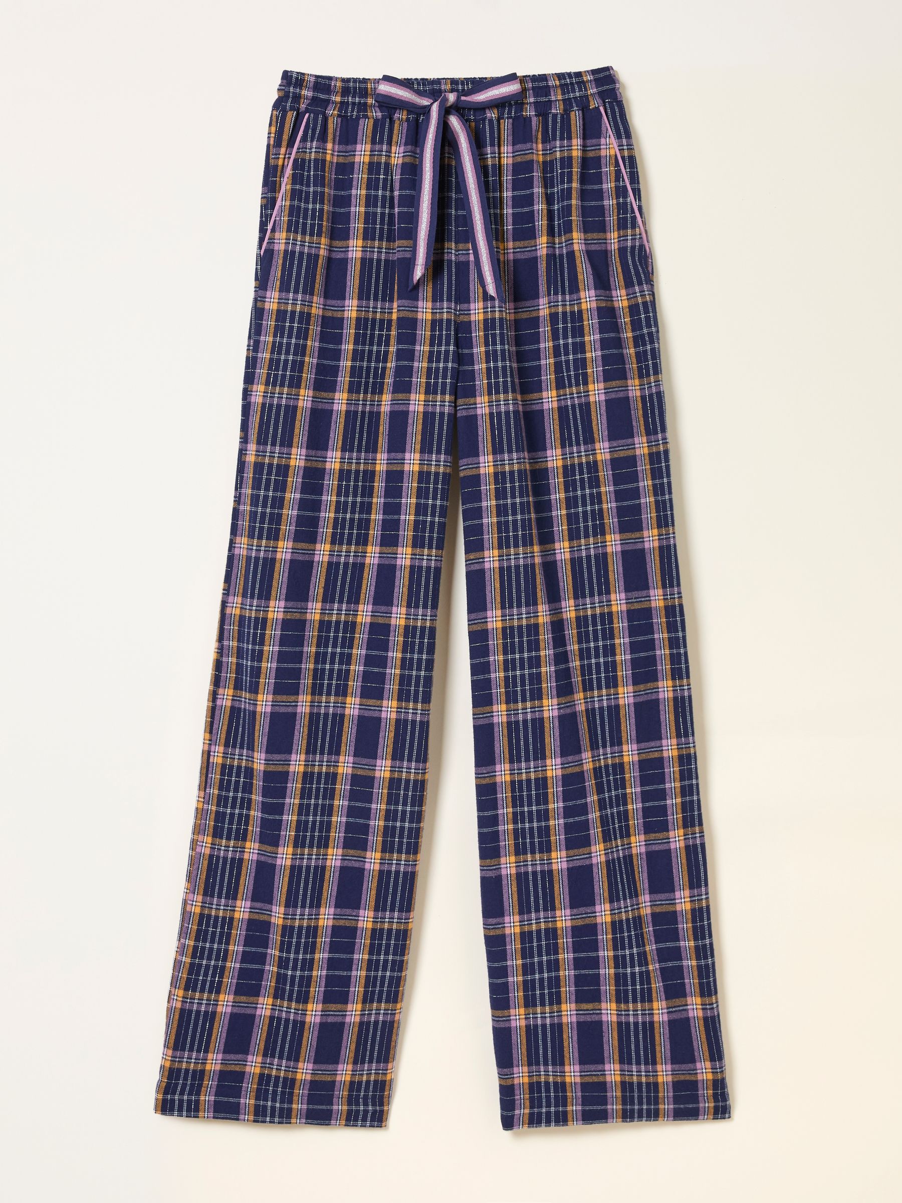 Lola Navy Metallic Check Pyjama Bottoms - Image 6 of 6 Lola Navy Metallic Check Pyjama Bottoms - Image 6 of 6