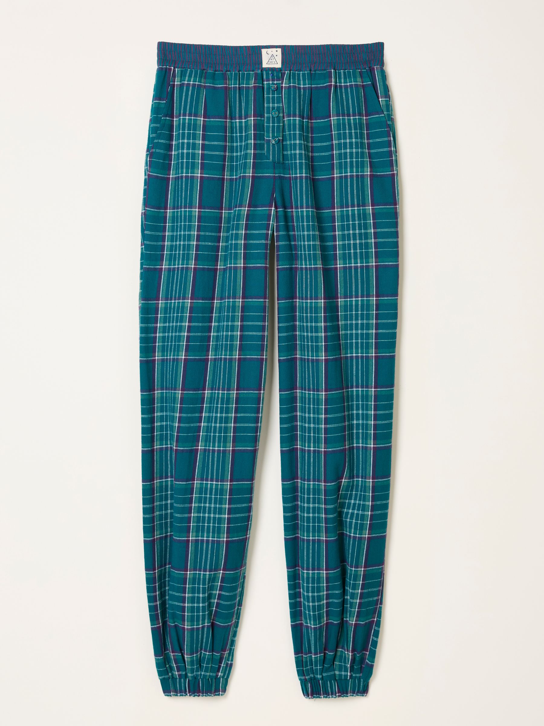 Rae Teal Blue Check Boyfriend Pyjama Bottoms - Image 6 of 6 Rae Teal Blue Check Boyfriend Pyjama Bottoms - Image 6 of 6