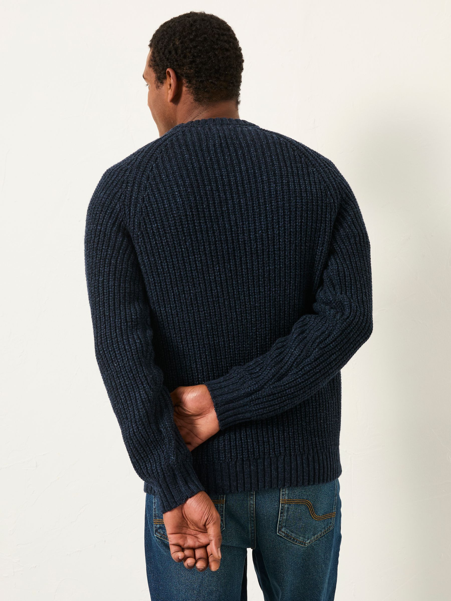 Fife Navy Knitted Crew Jumper - Image 2 of 6 Fife Navy Knitted Crew Jumper - Image 2 of 6