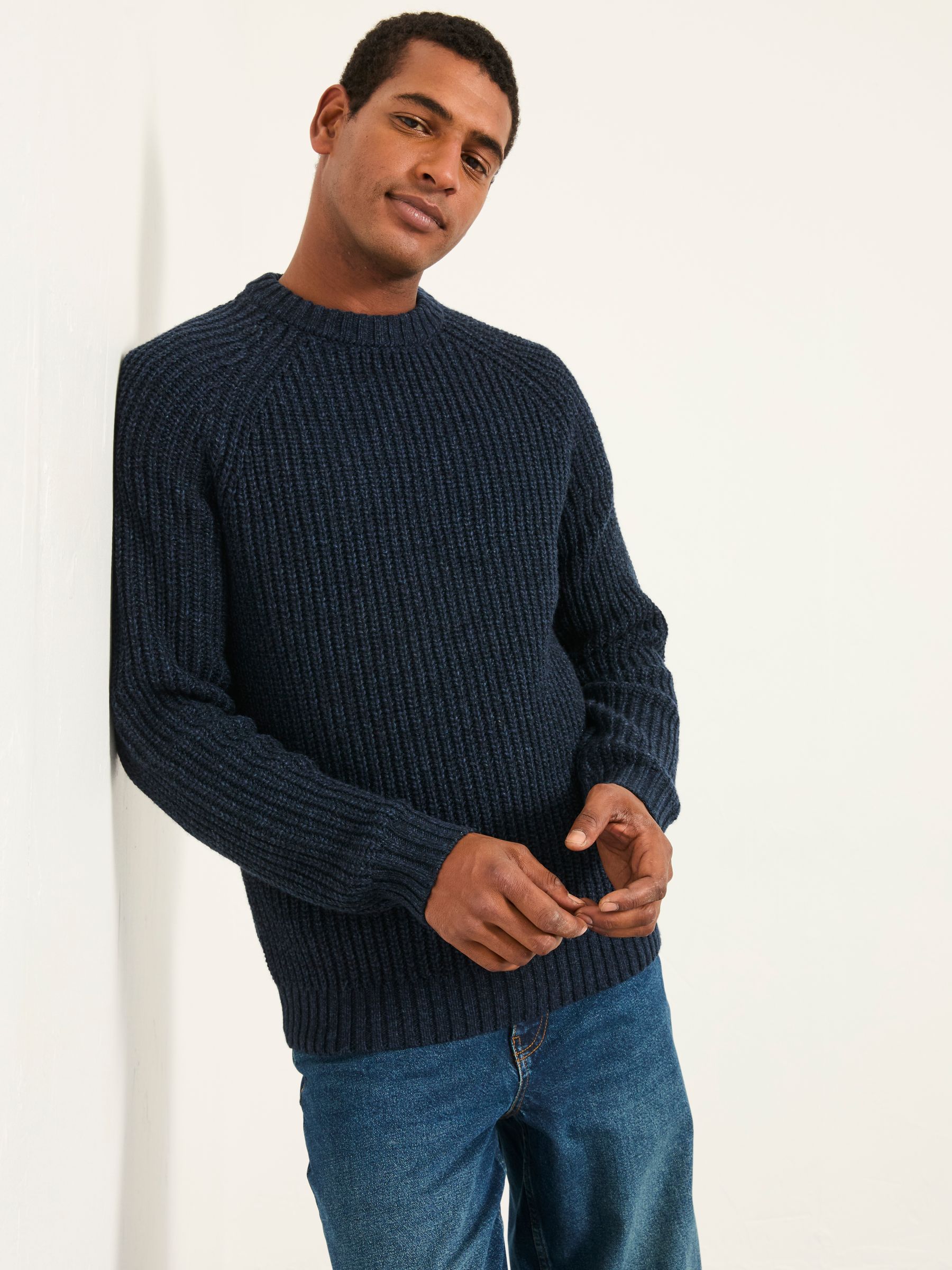 Fife Navy Knitted Crew Jumper - Image 3 of 6