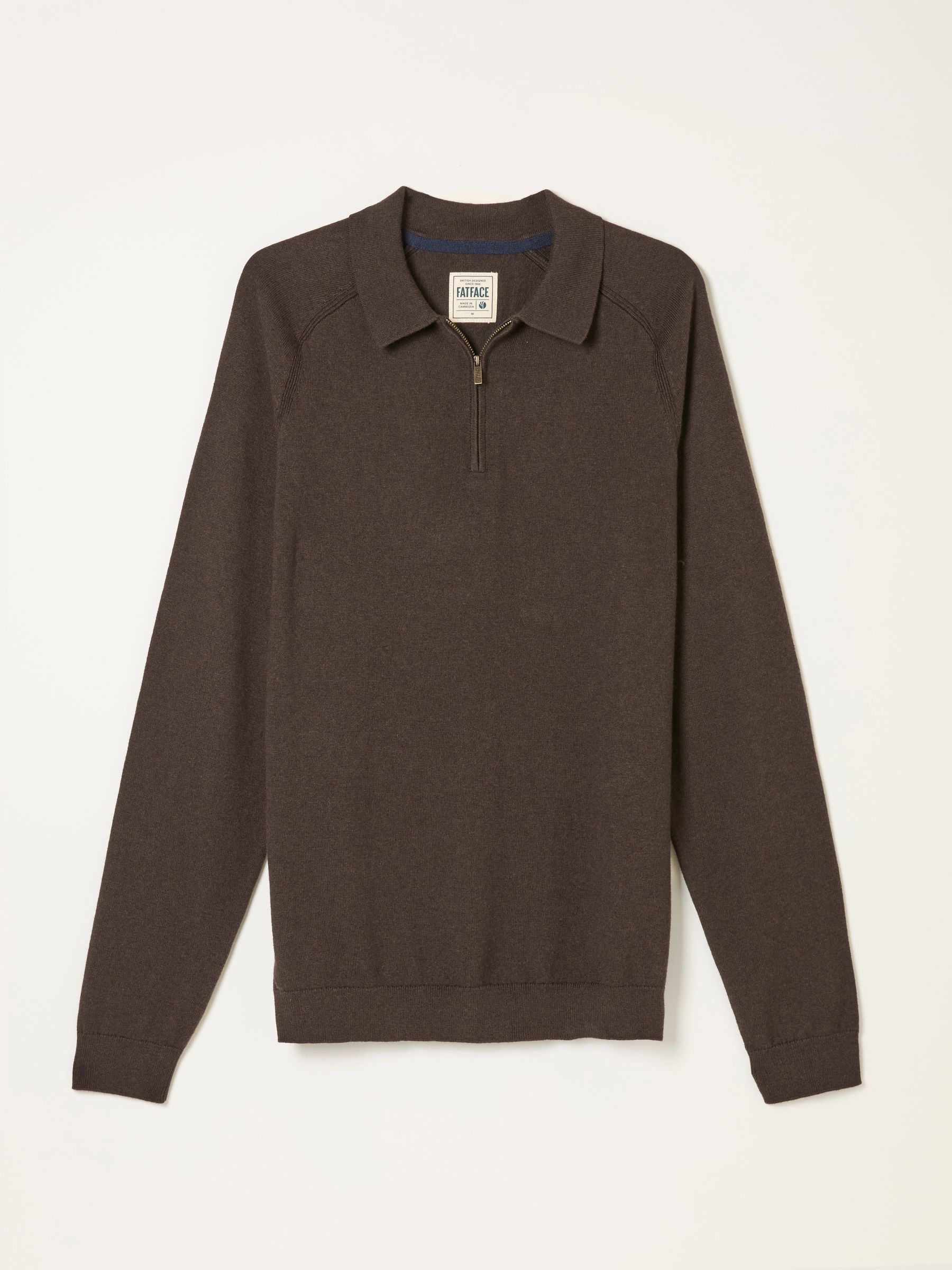 Rye Chocolate Brown Zip Collar Knitted Polo Jumper - Image 5 of 5