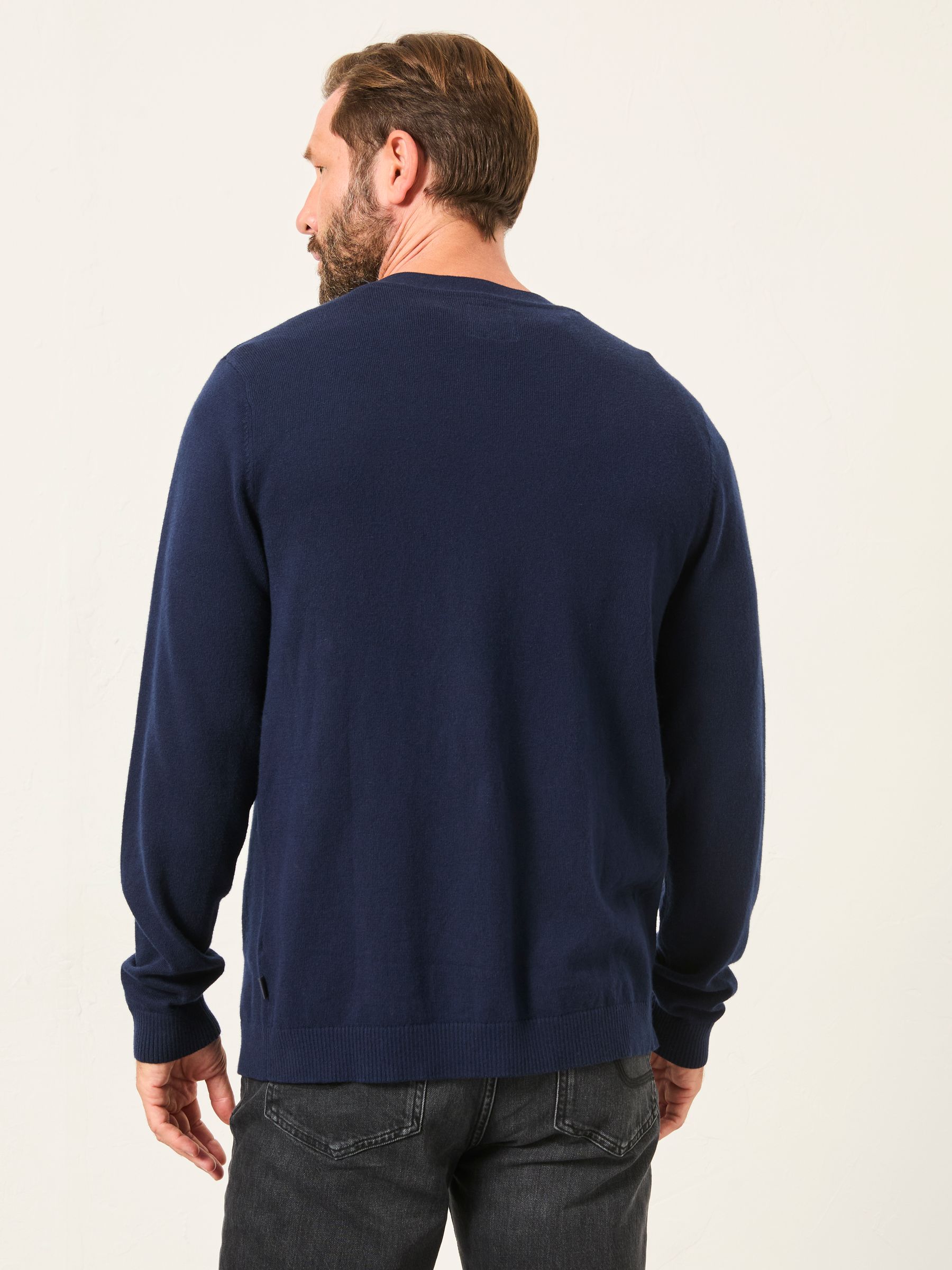 Rye Navy Knitted Button Cardigan - Image 2 of 5