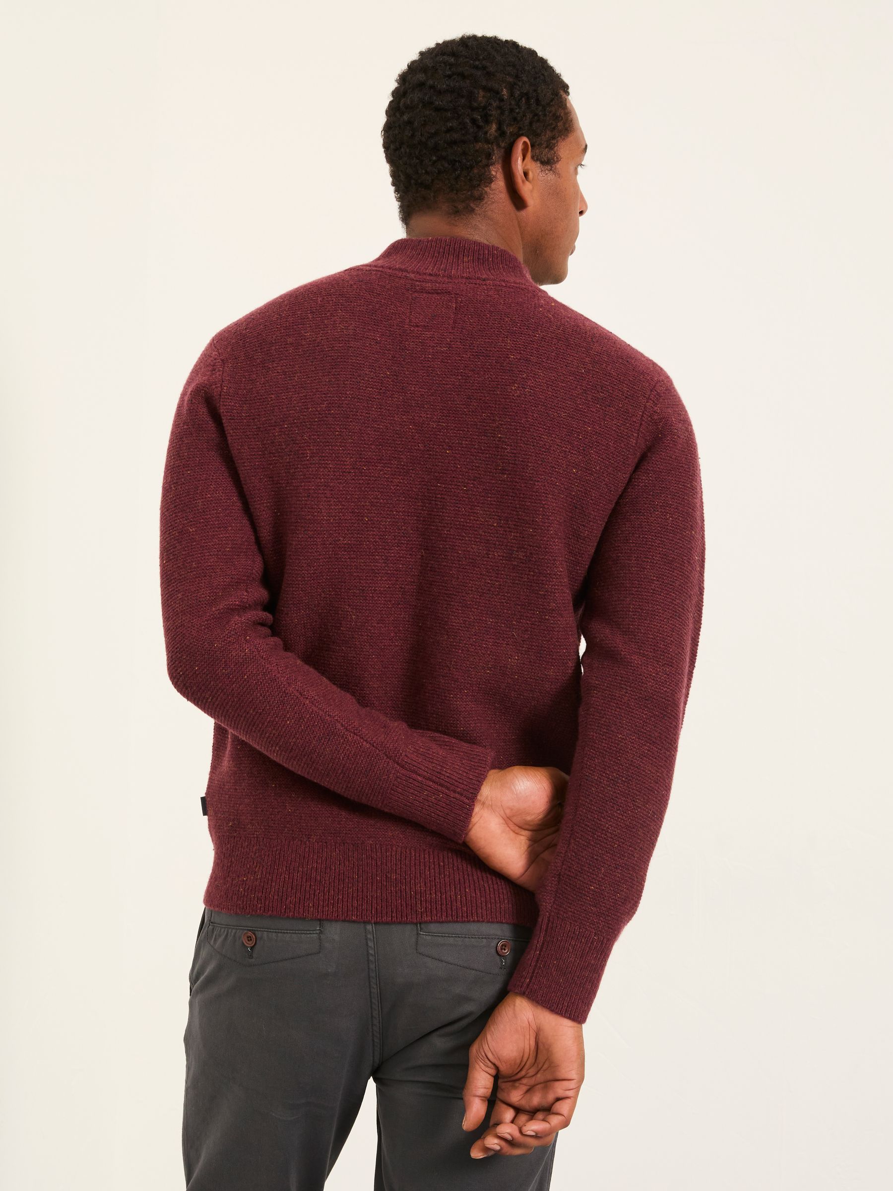 Sennen Claret Knitted Half Neck Jumper - Image 2 of 6 Sennen Claret Knitted Half Neck Jumper - Image 2 of 6