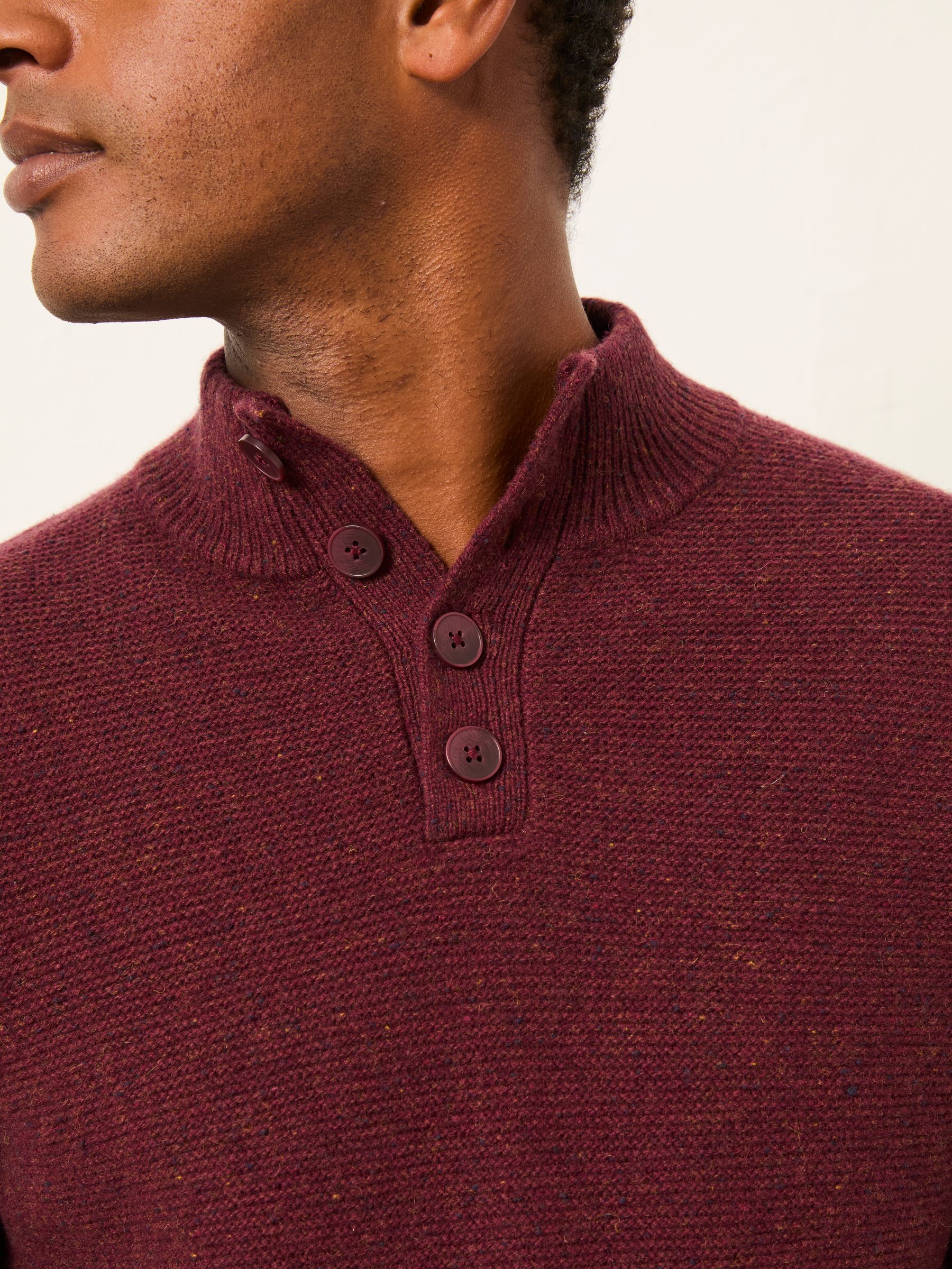 Sennen Claret Knitted Half Neck Jumper - Image 3 of 6