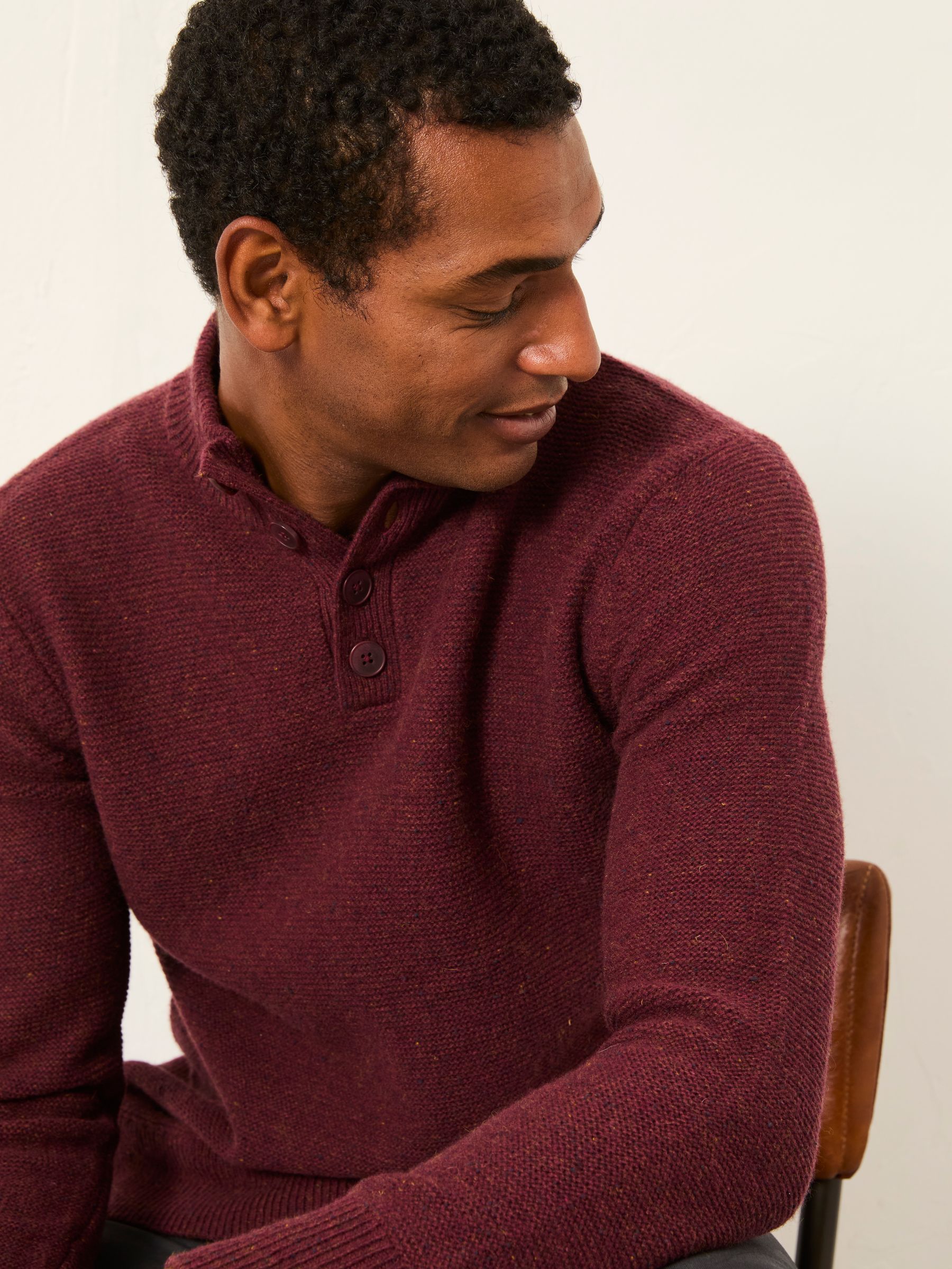 Sennen Claret Knitted Half Neck Jumper - Image 4 of 6