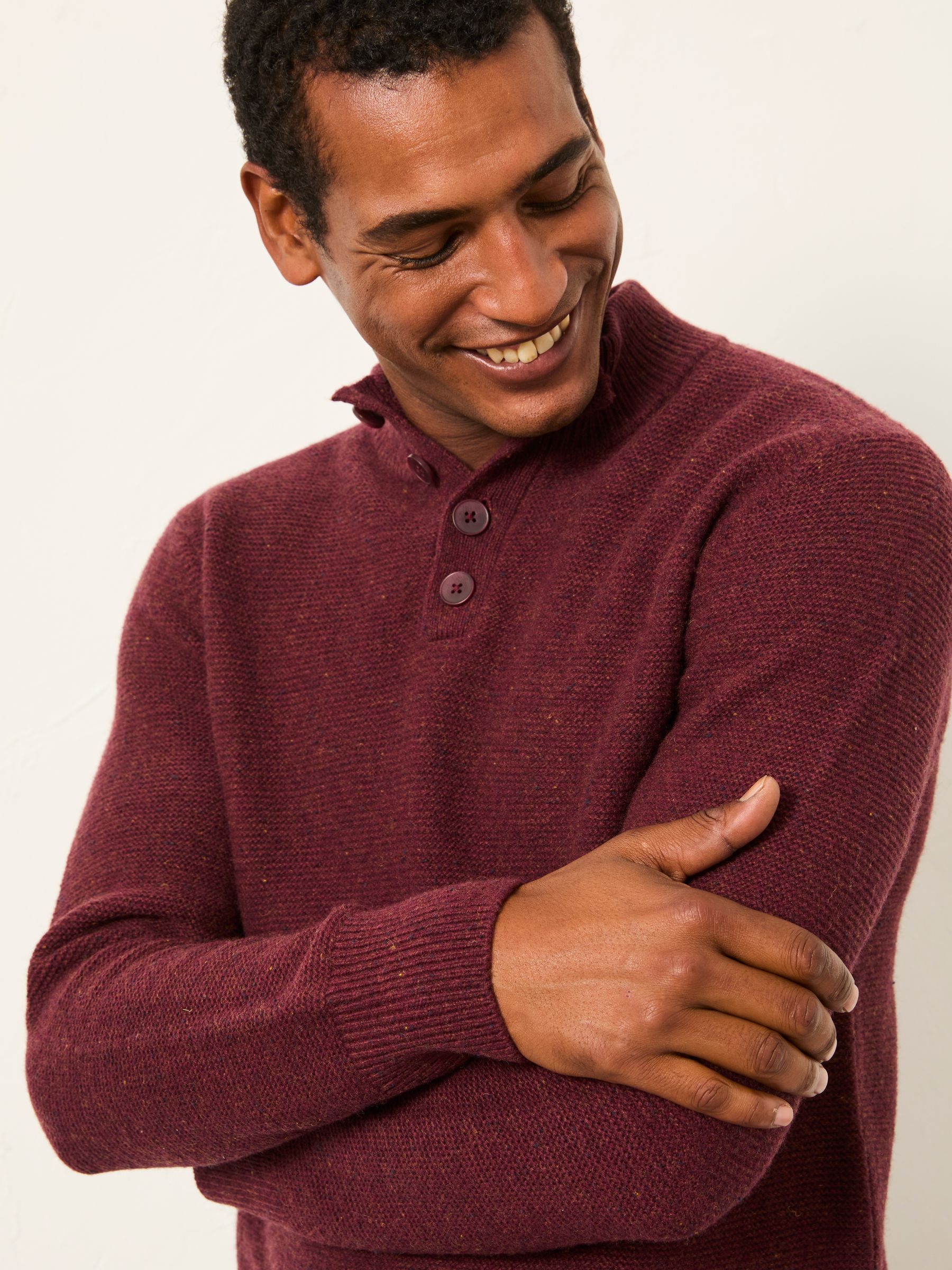 Sennen Claret Knitted Half Neck Jumper - Image 5 of 6