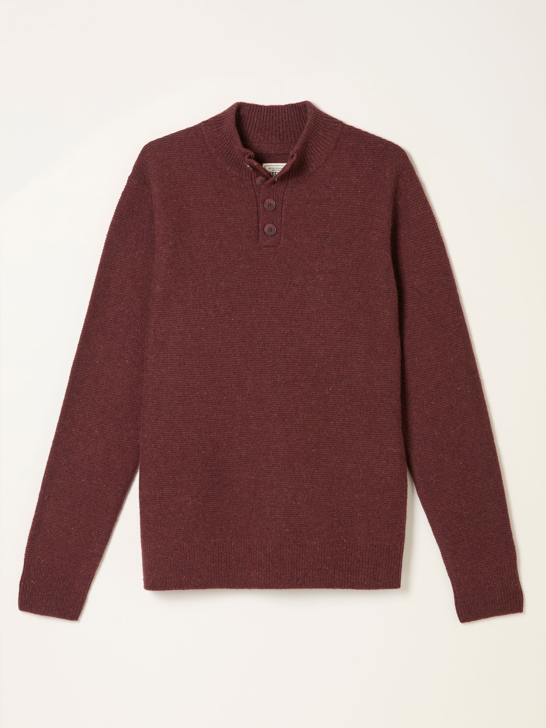 Sennen Claret Knitted Half Neck Jumper - Image 6 of 6 Sennen Claret Knitted Half Neck Jumper - Image 6 of 6