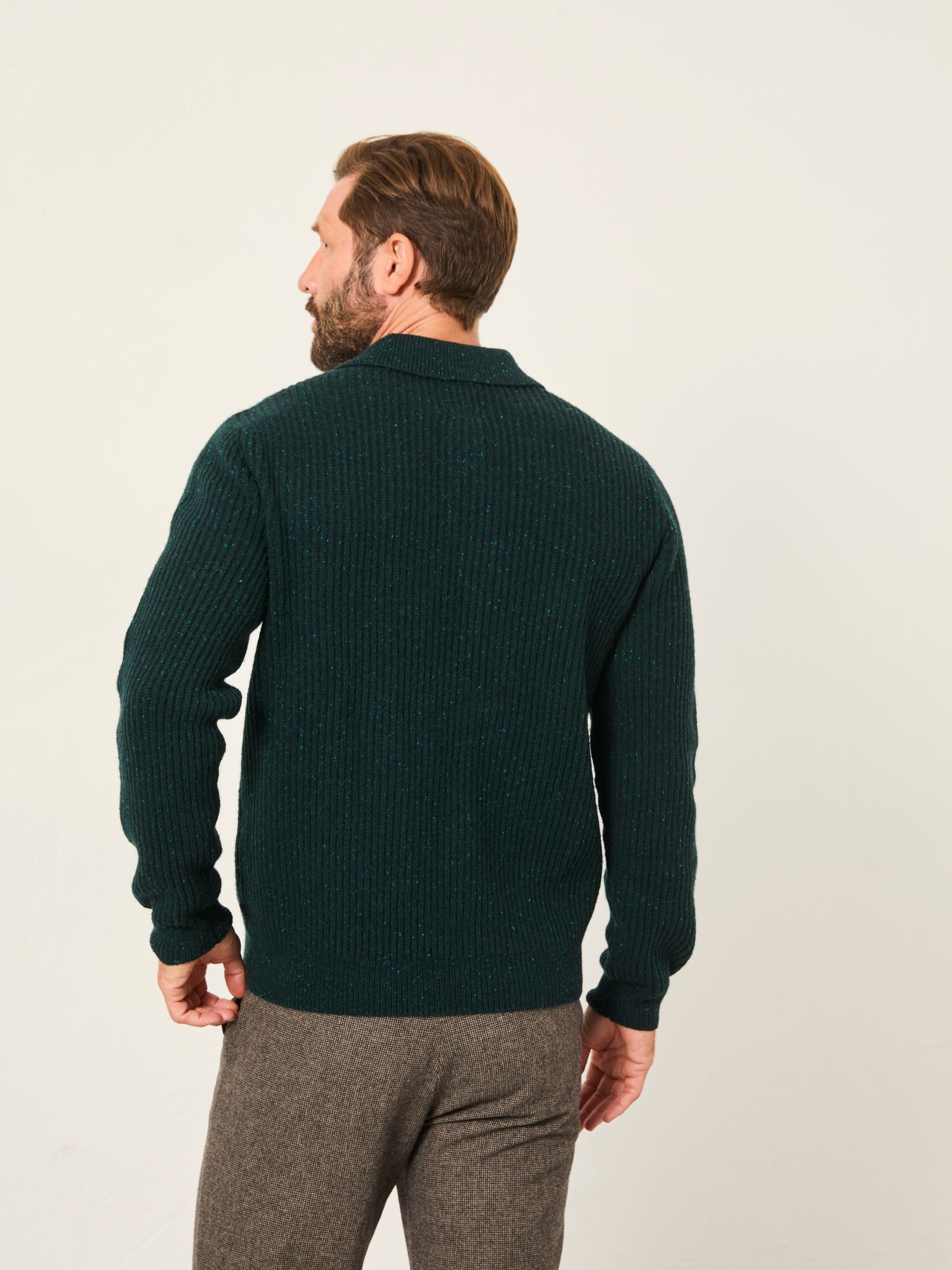 Sennen Dark Green Knitted Polo Neck Jumper - Image 2 of 6
