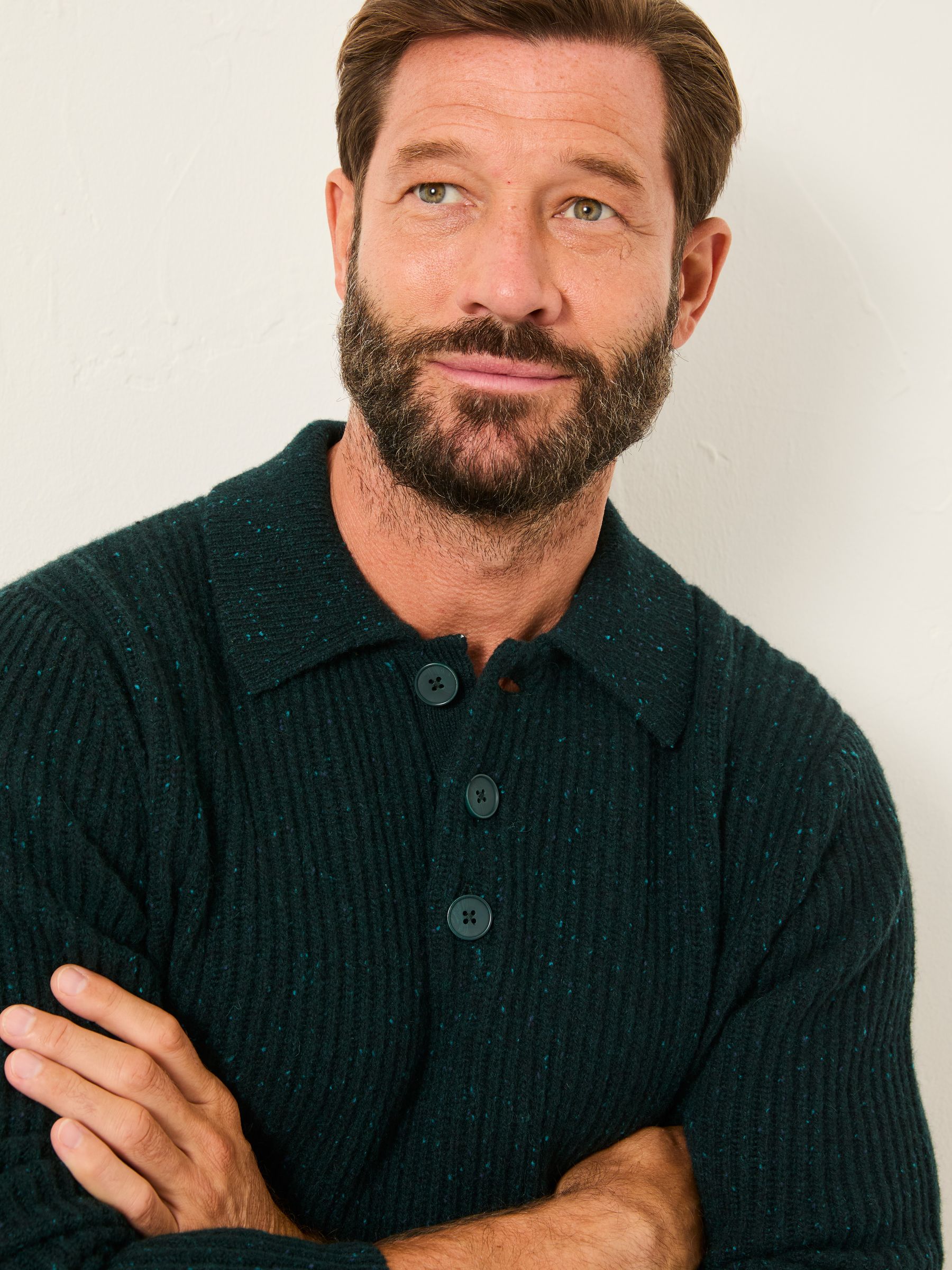 Sennen Dark Green Knitted Polo Neck Jumper - Image 4 of 6