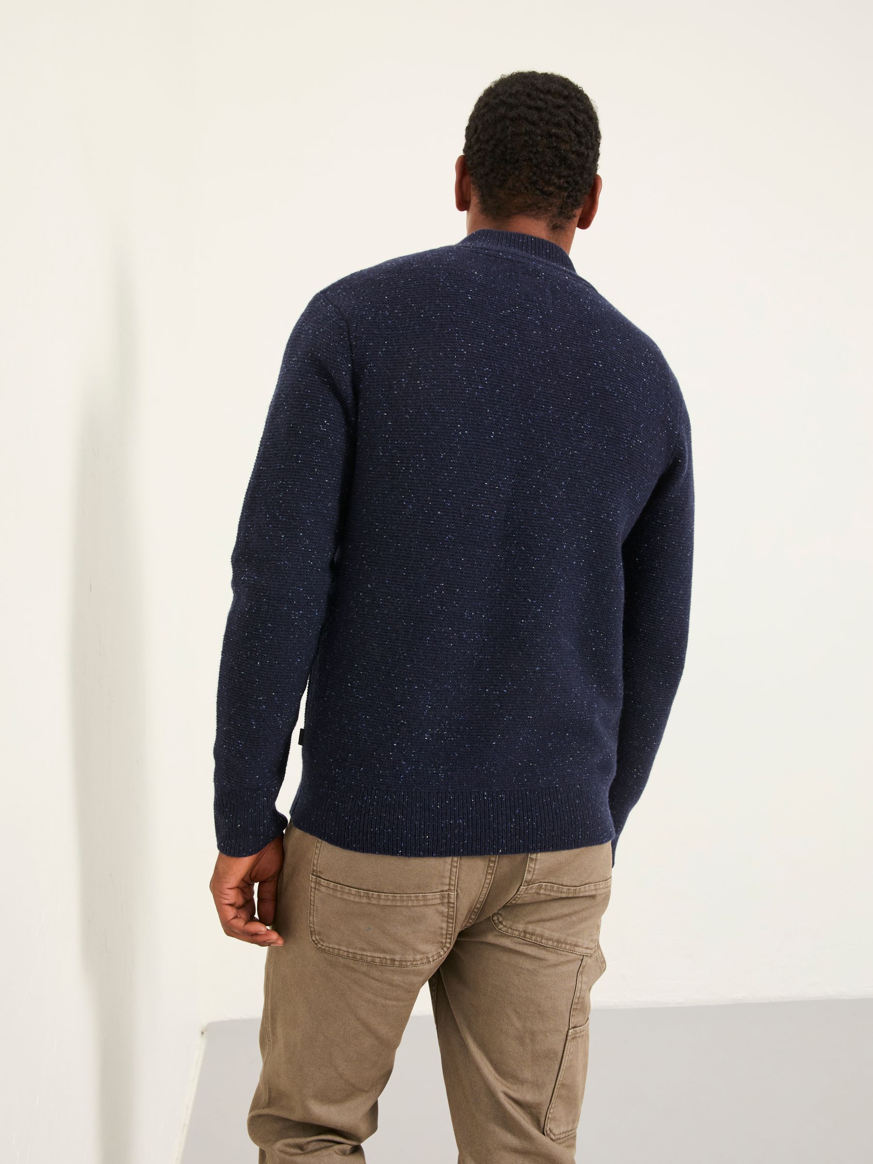 Sennen Navy Knitted Half Neck Jumper - Image 2 of 6 Sennen Navy Knitted Half Neck Jumper - Image 2 of 6