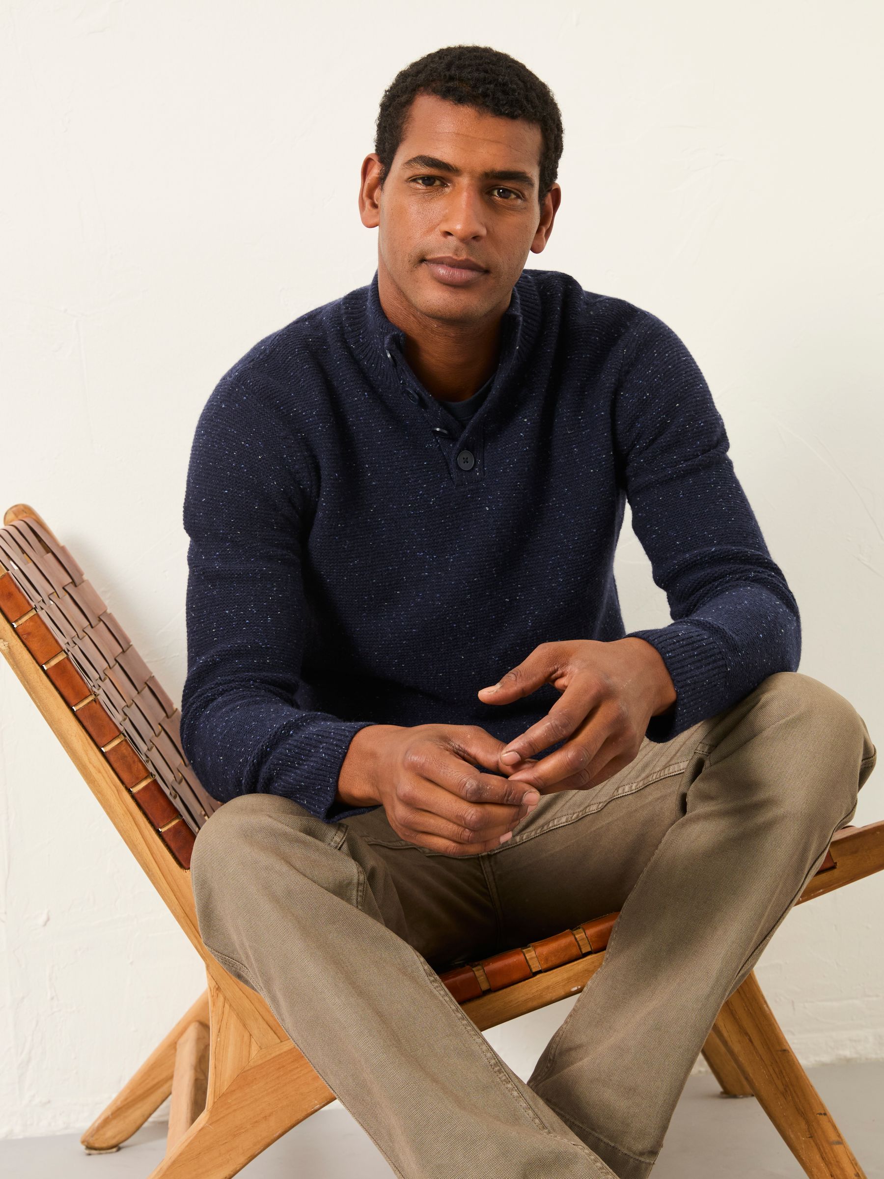Sennen Navy Knitted Half Neck Jumper - Image 5 of 6