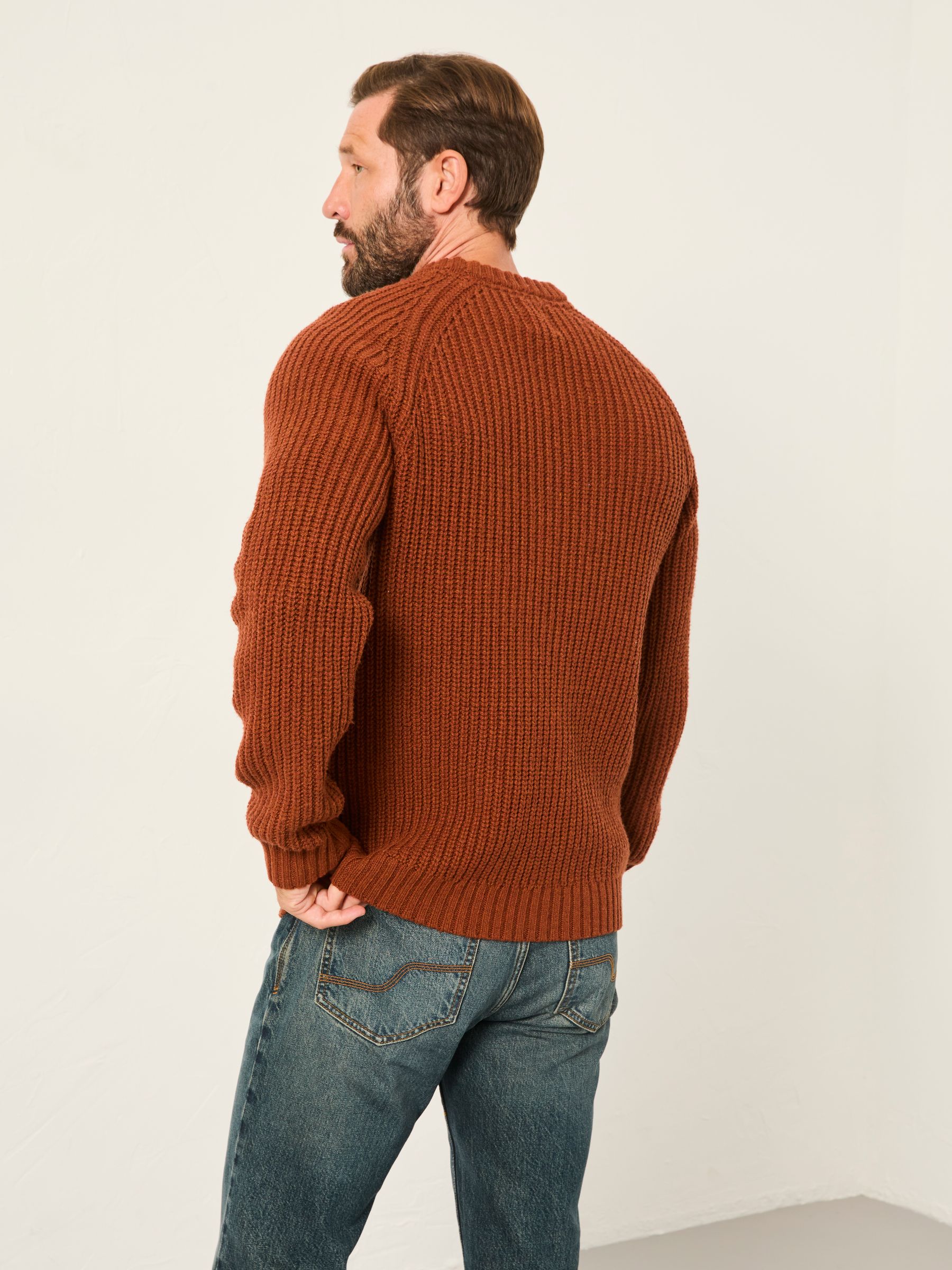 Fife Terracotta Knitted Crew Jumper - Image 2 of 5