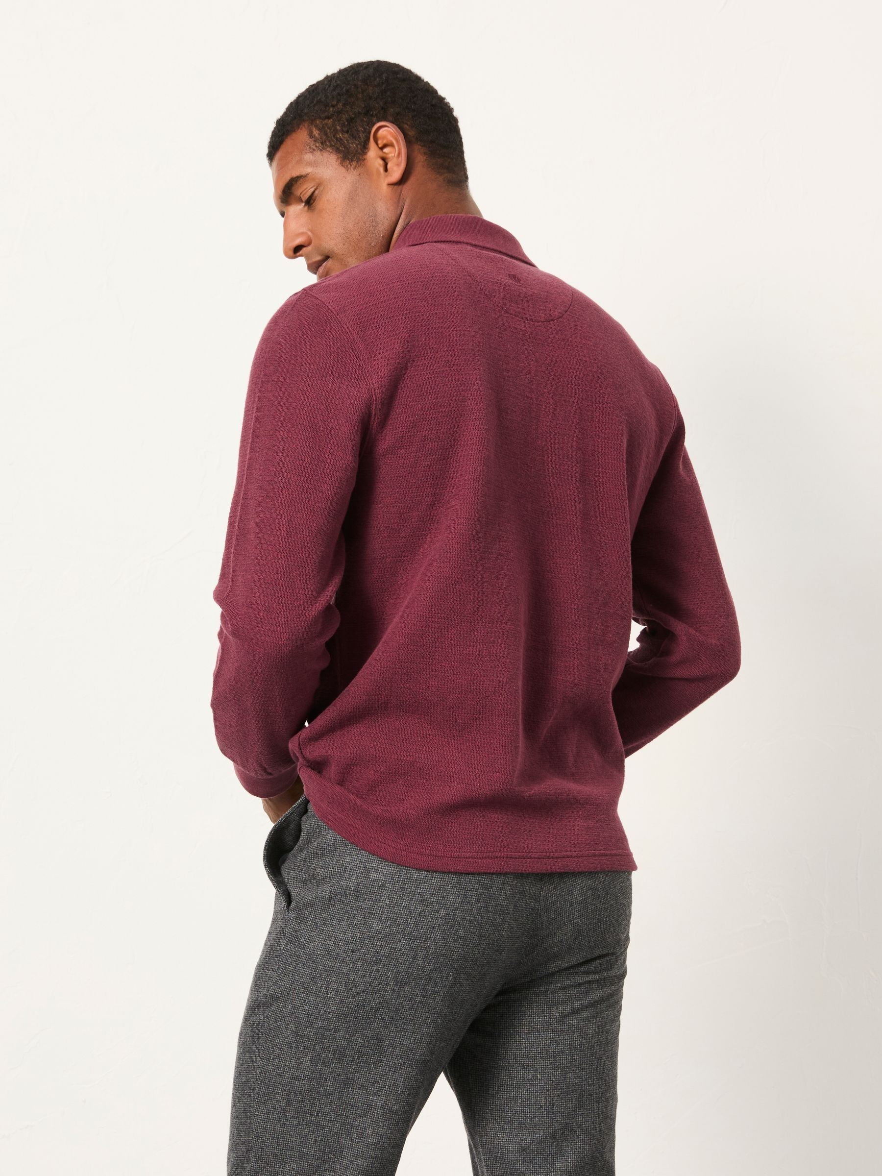 Shawford Claret Long Sleeve Polo - Image 2 of 6