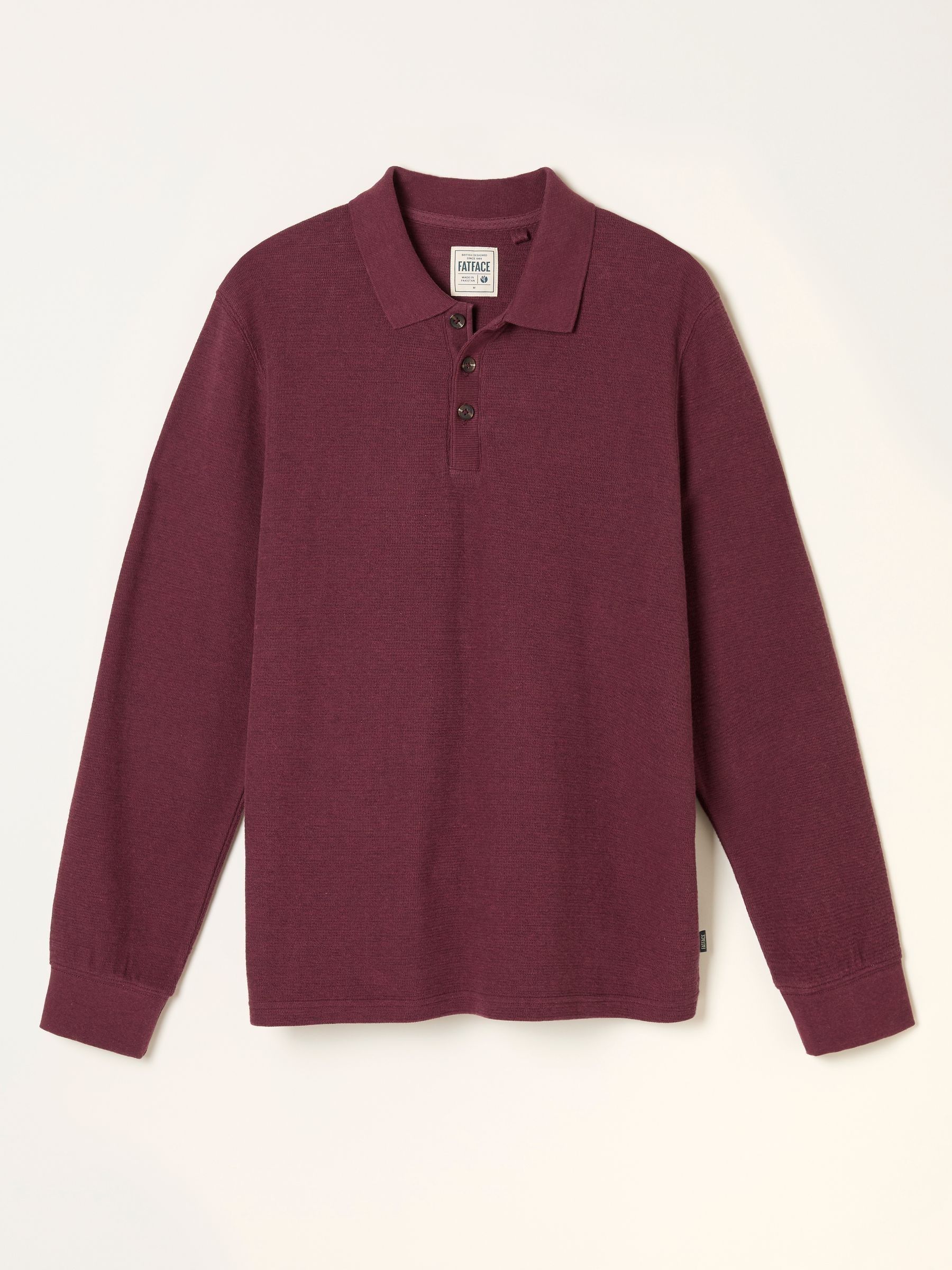 Shawford Claret Long Sleeve Polo - Image 6 of 6