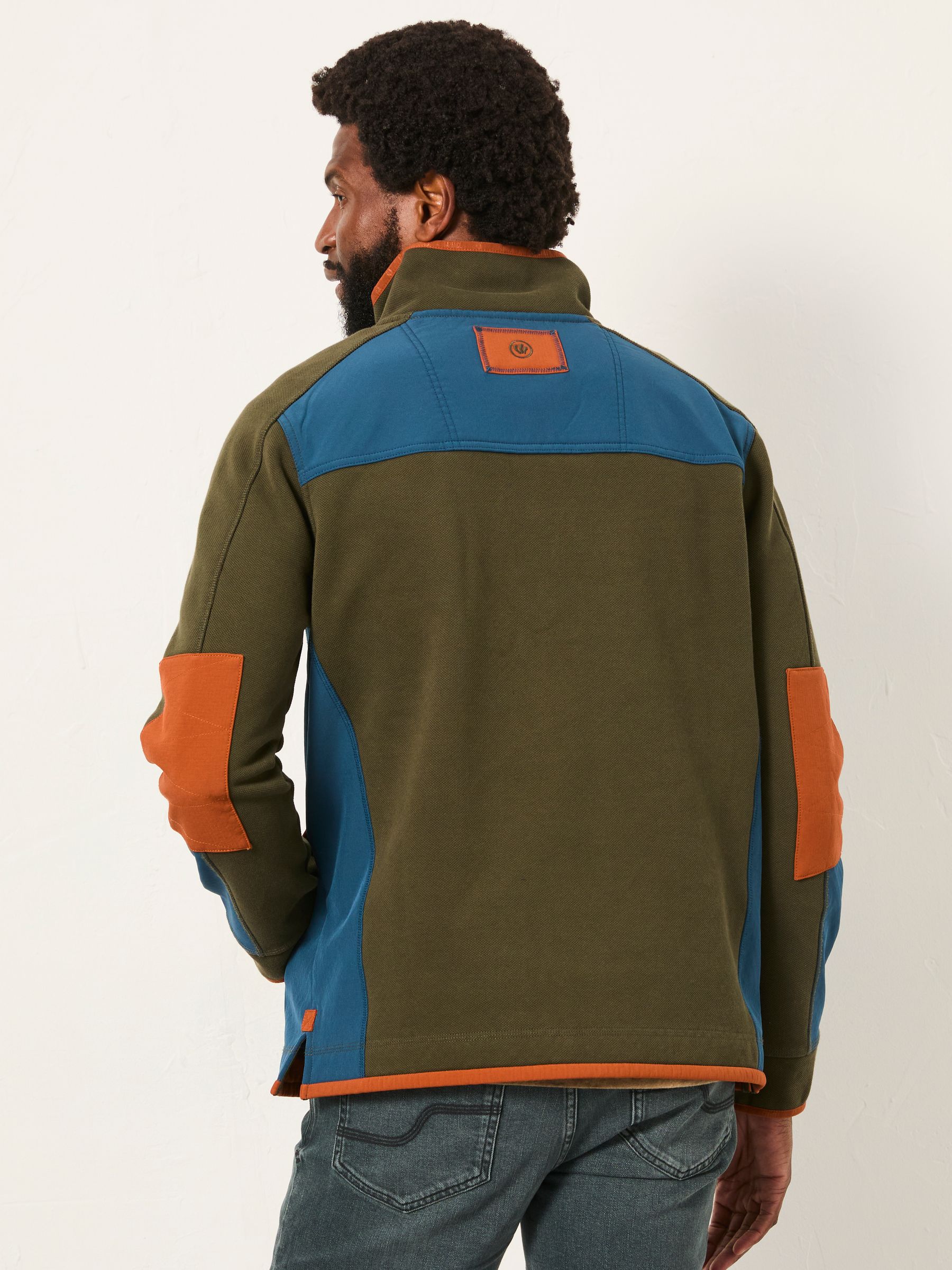 Airlie Khaki Green Hybrid Half Zip Sweat - Image 2 of 6 Airlie Khaki Green Hybrid Half Zip Sweat - Image 2 of 6