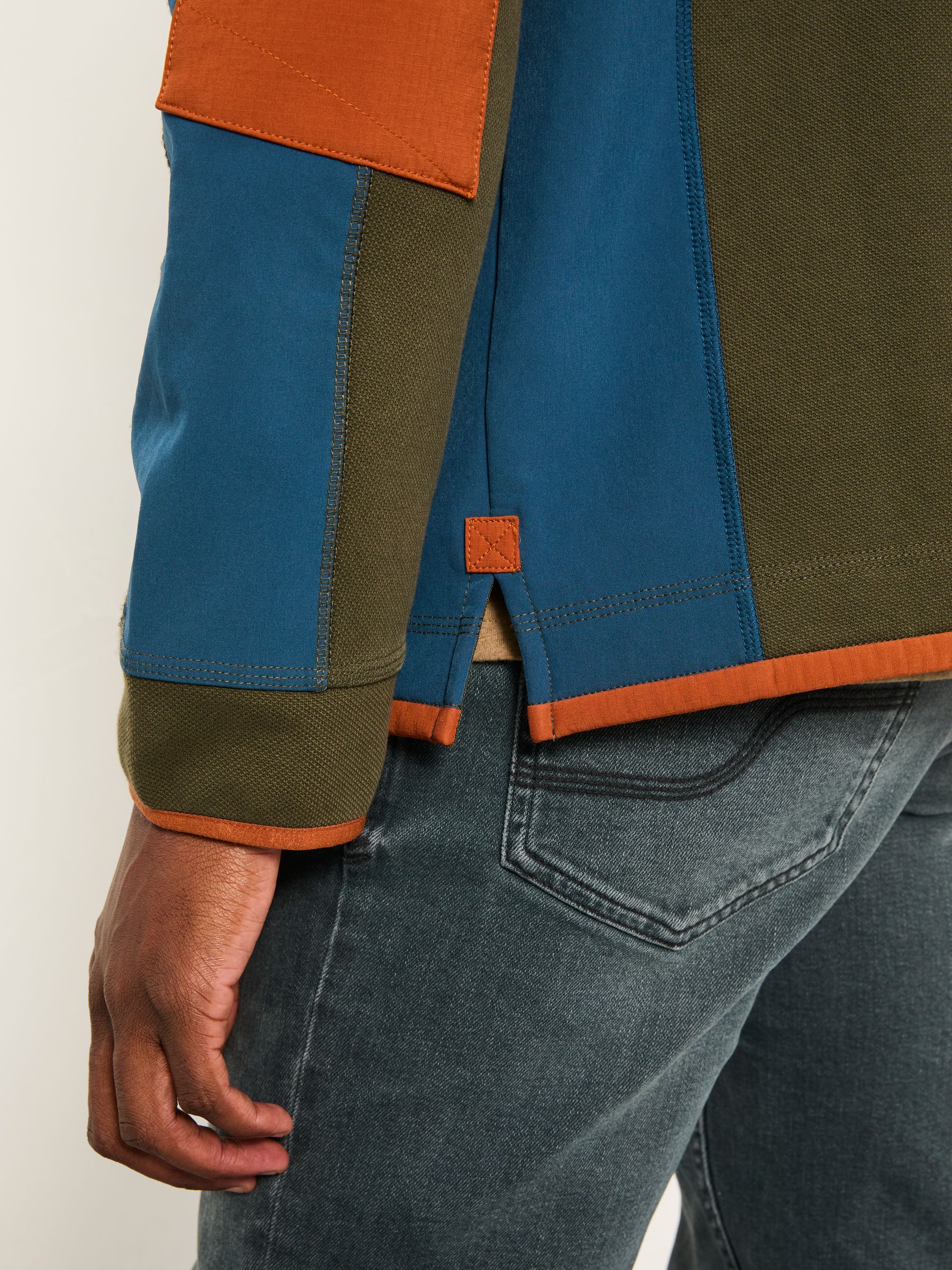 Airlie Khaki Green Hybrid Half Zip Sweat - Image 4 of 6