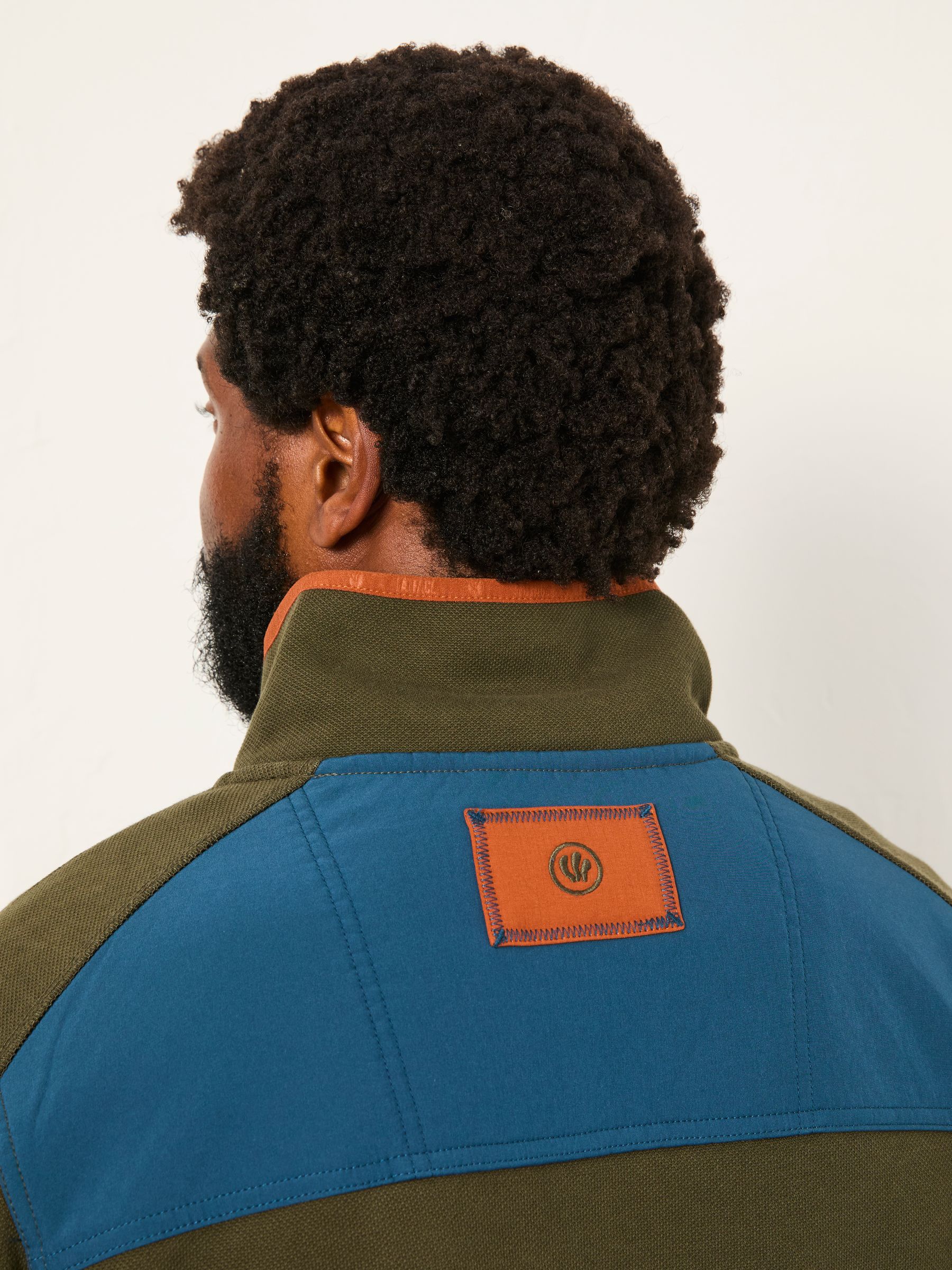 Airlie Khaki Green Hybrid Half Zip Sweat - Image 5 of 6