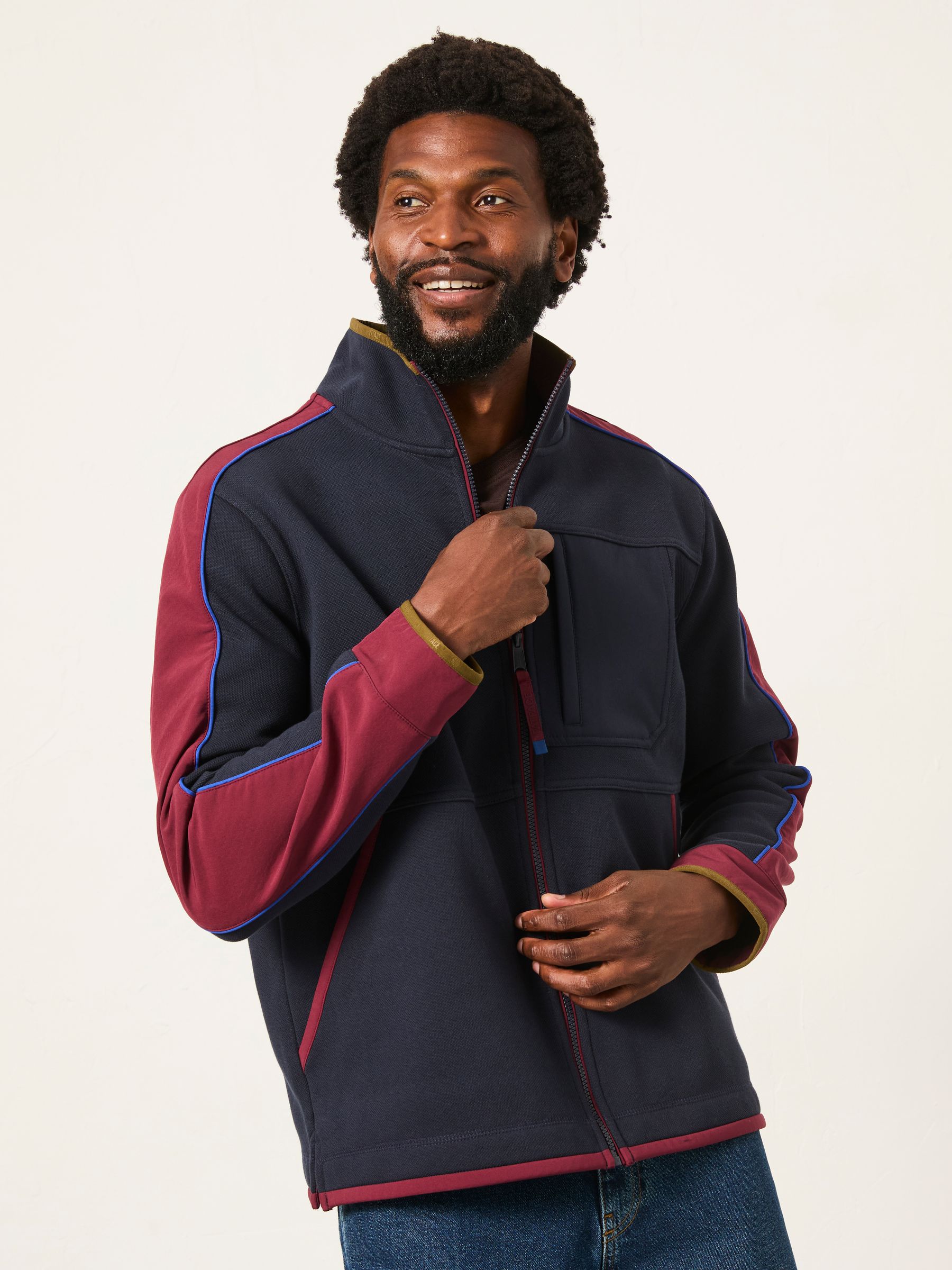 Airlie Navy Hybrid Zip Through Sweat - Image 3 of 6