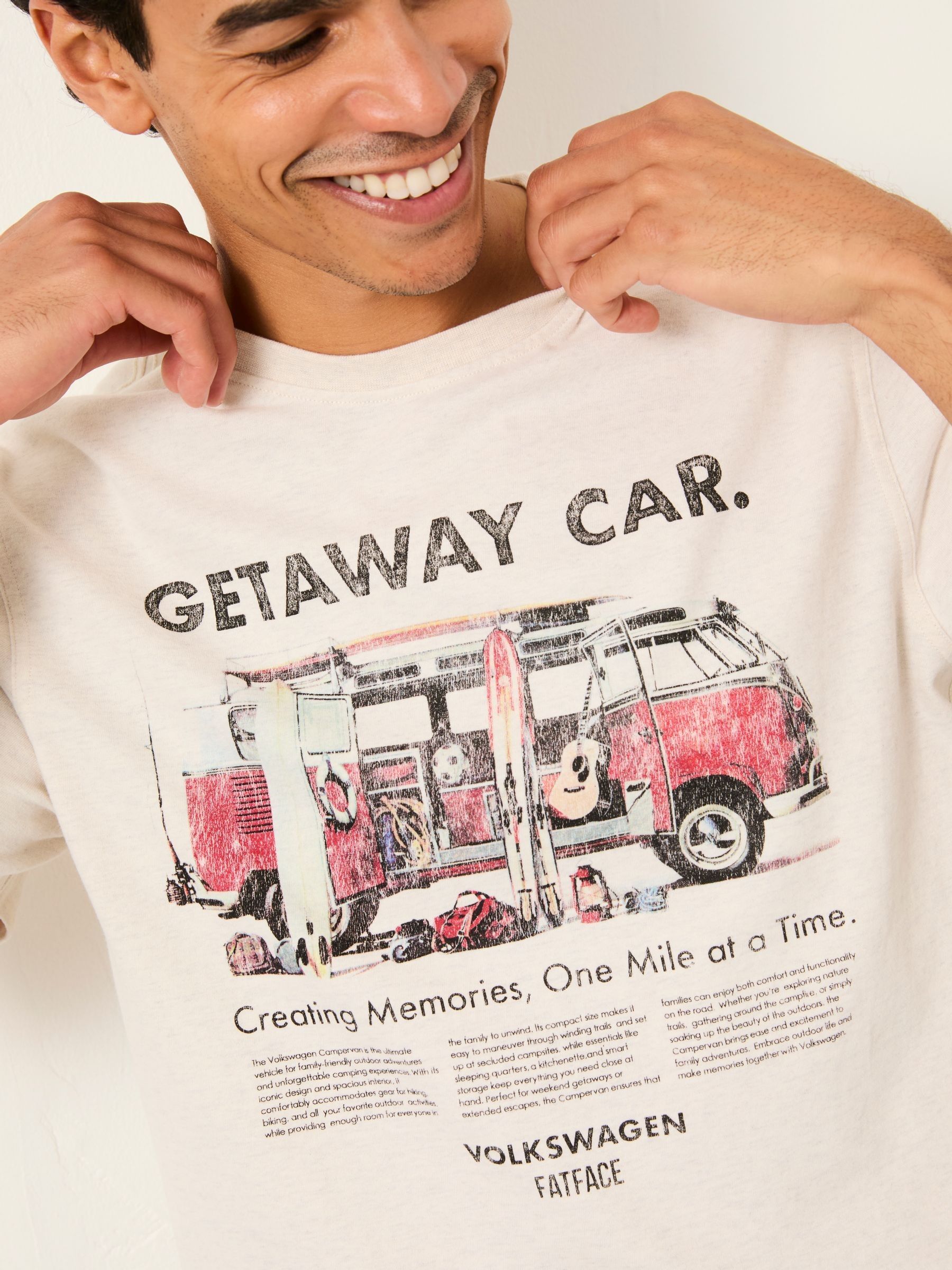 Natural VW Getaway Car Graphic T-Shirt - Image 3 of 5