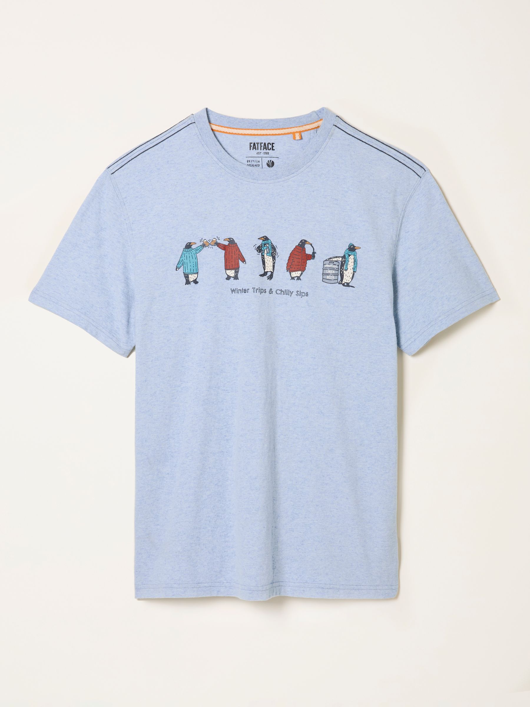 Light Vintage Blue Chilly Sips Graphic T-Shirt - Image 5 of 5