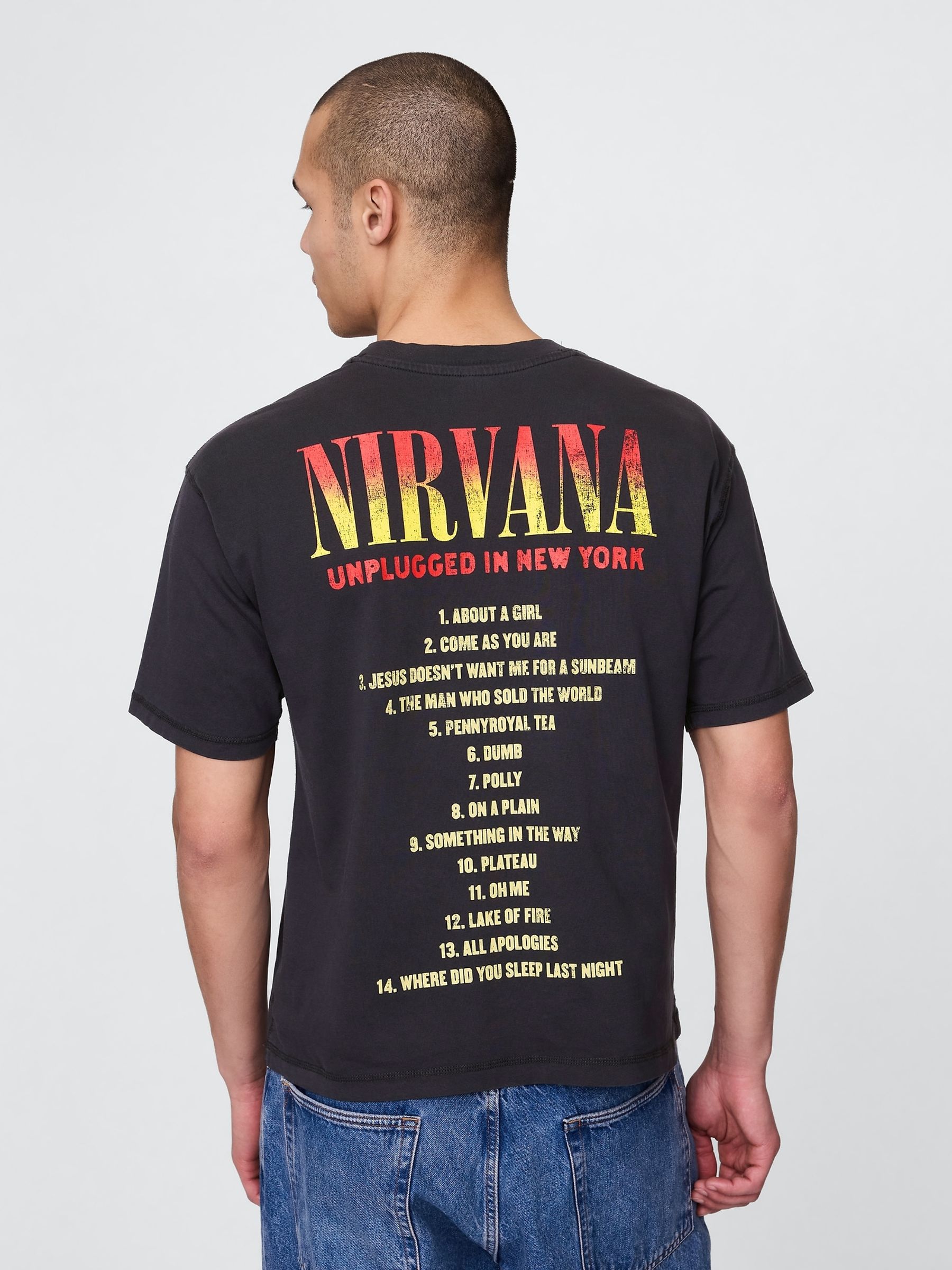 Black Nirvana Heavyweight Cropped Graphic T-Shirt - Image 2 of 5