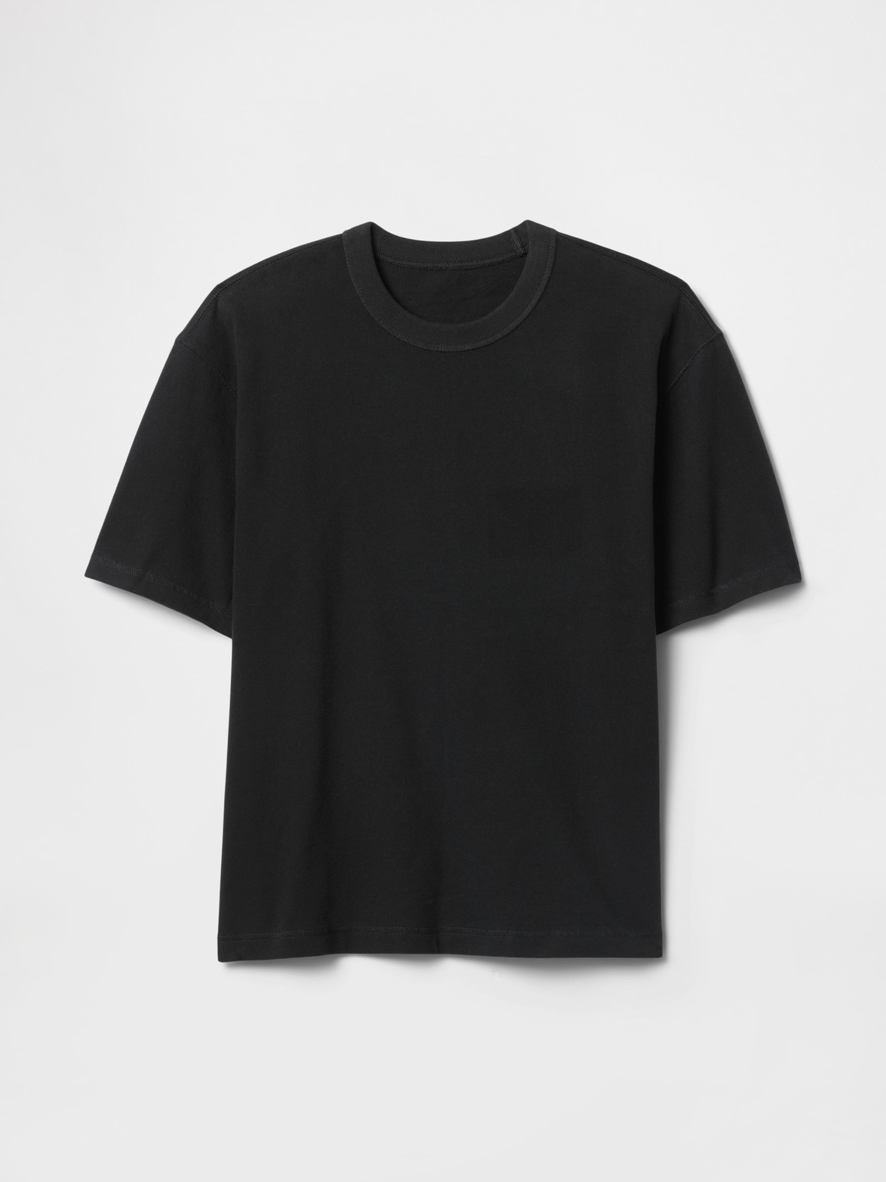 Black Washed UltraSoft Heavyweight Boxy T-Shirt - Image 4 of 5