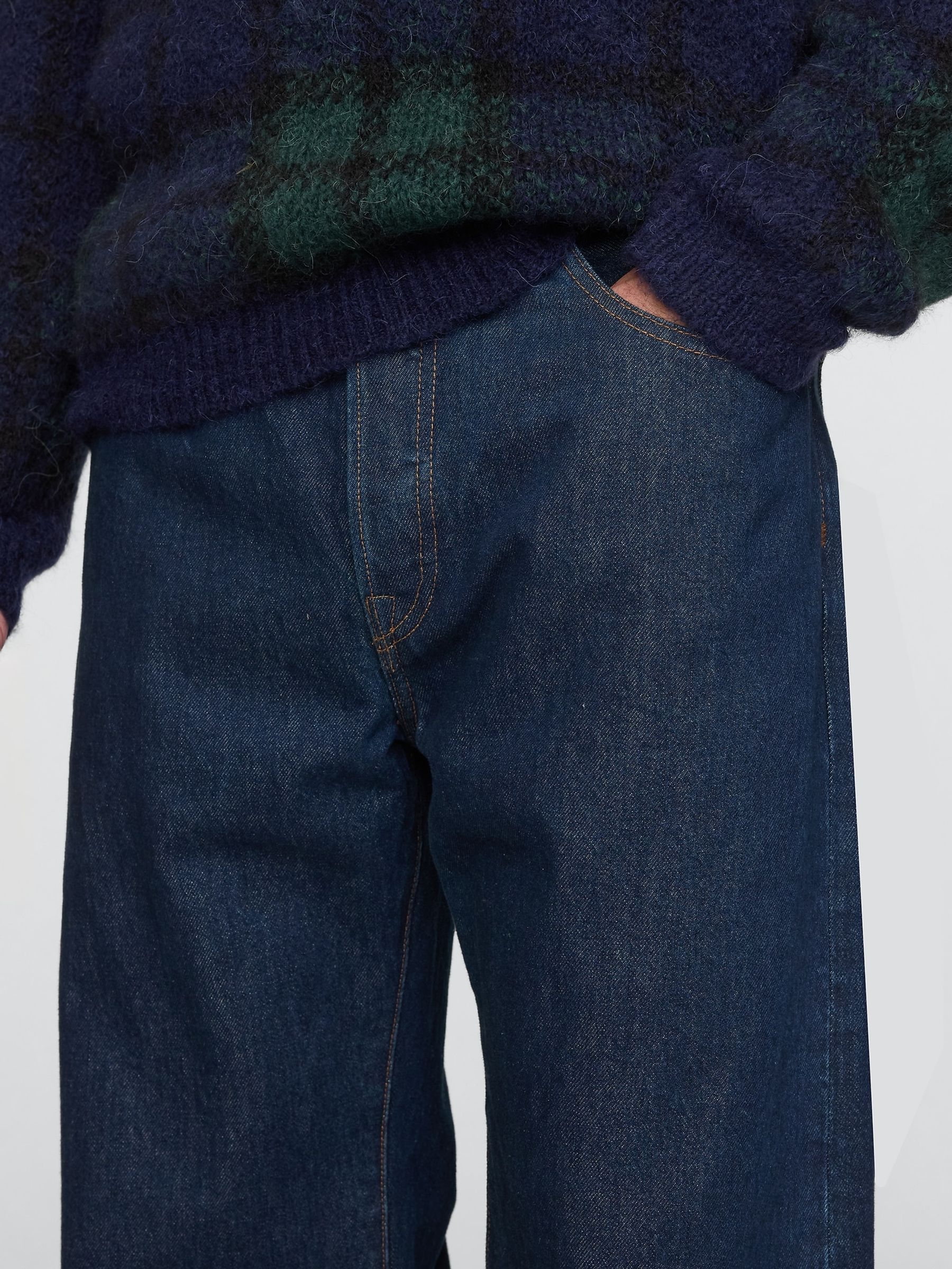 Dark Indigo Blue Loose Fit Baggy Jeans - Image 5 of 5