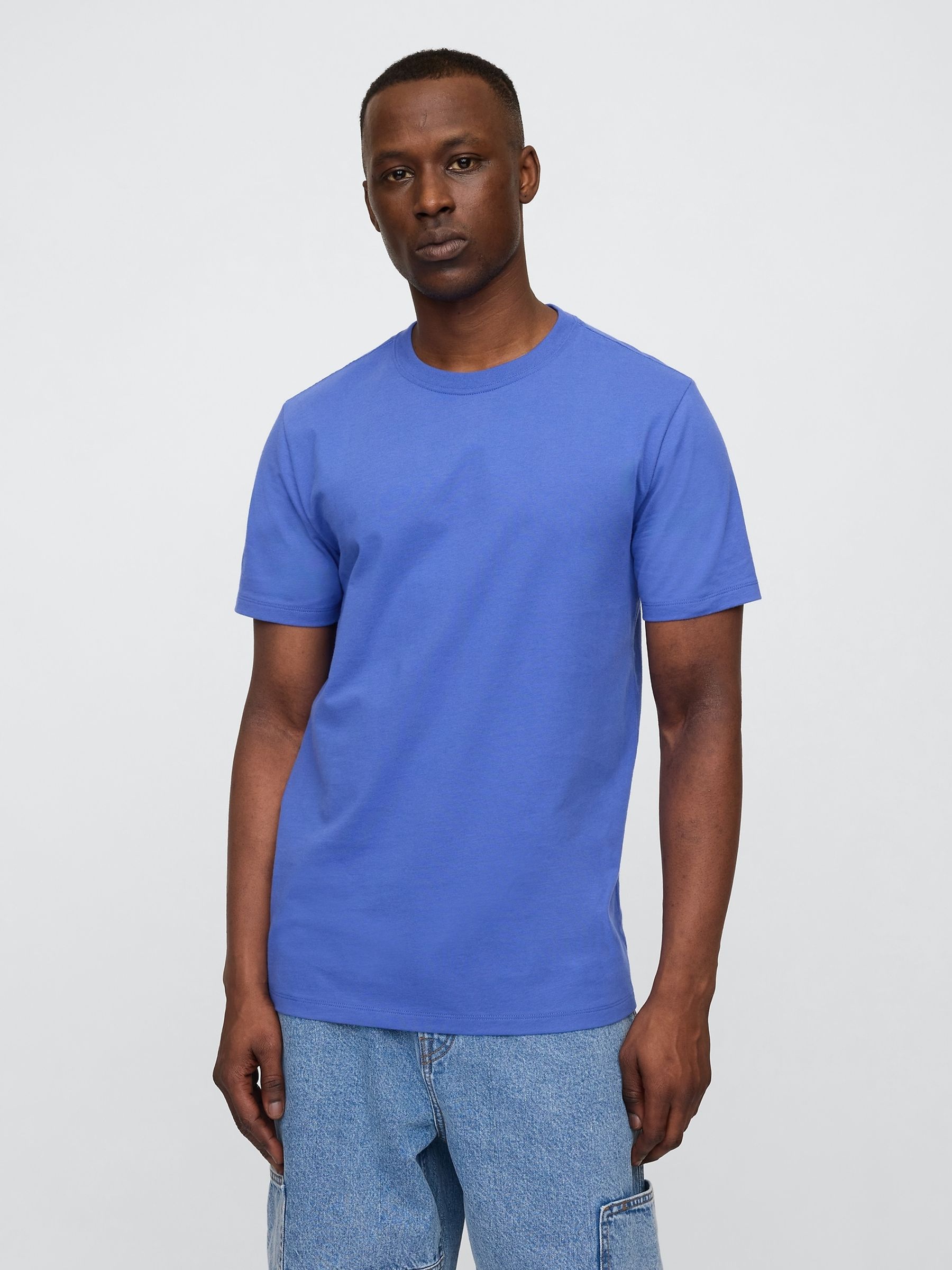 Blue Everyday 100% Cotton Crew Neck T-Shirt - Image 1 of 5