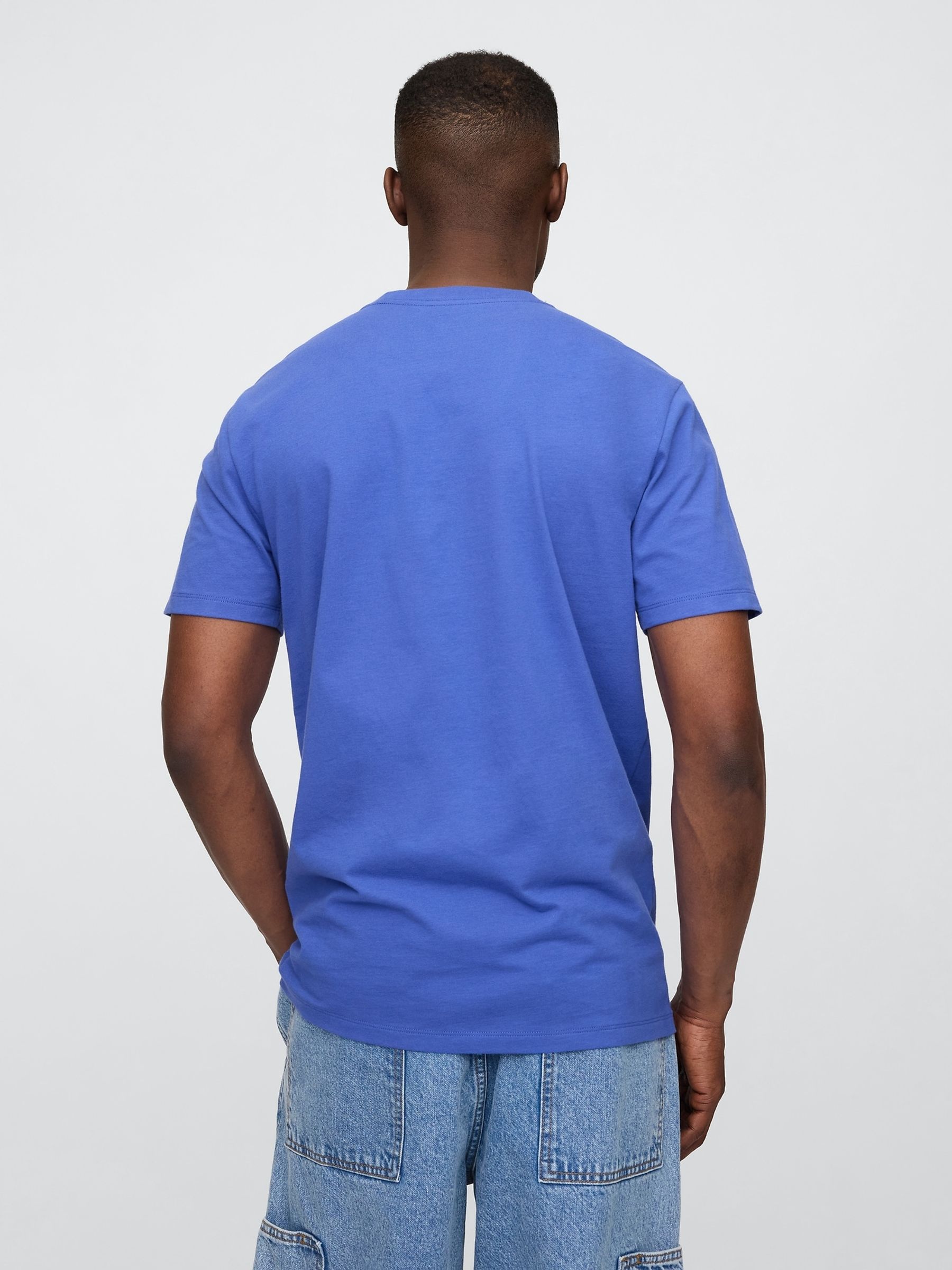 Blue Everyday 100% Cotton Crew Neck T-Shirt - Image 2 of 5
