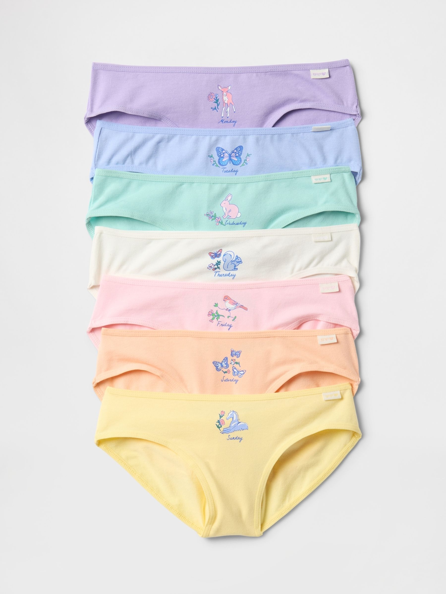 Green/Blue/Yellow Days-of-the-Week Bikini Briefs 7-Pack - Image 1 of 1