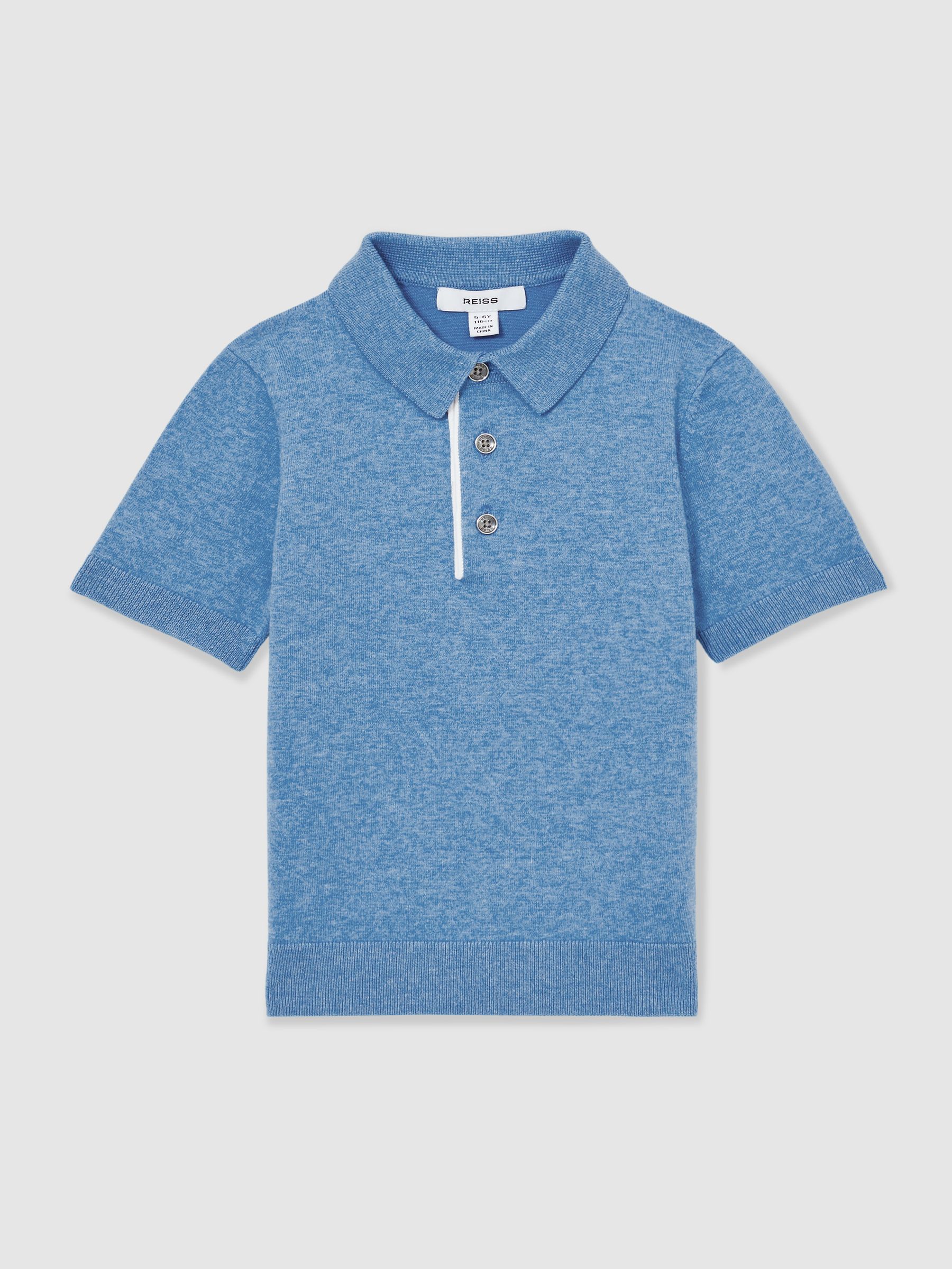 3-9 yrs Contrast Placket Polo Shirt With Cotton in Blue - Image 2 of 4