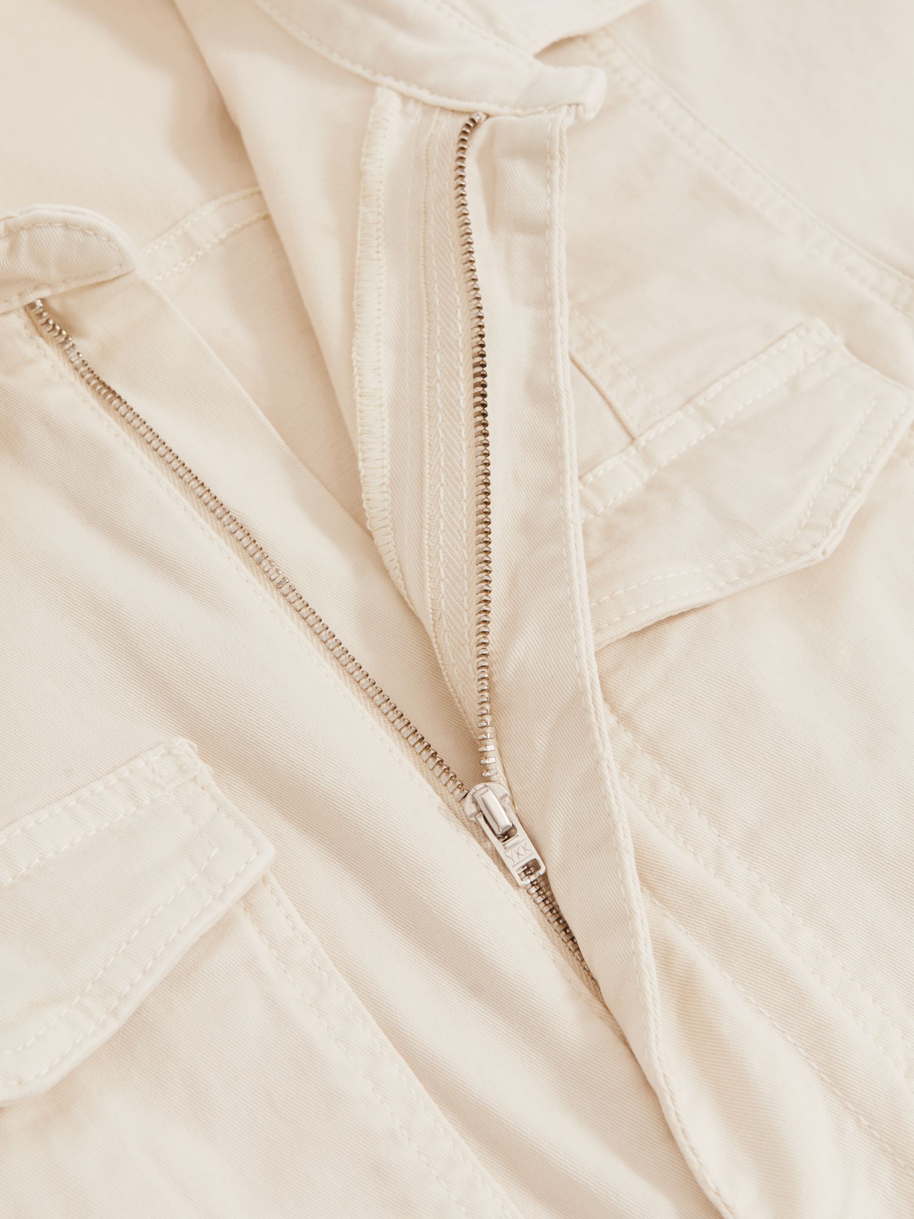 Good American Cotton Twill Jumpsuit with Stretch in Ecru - image 5