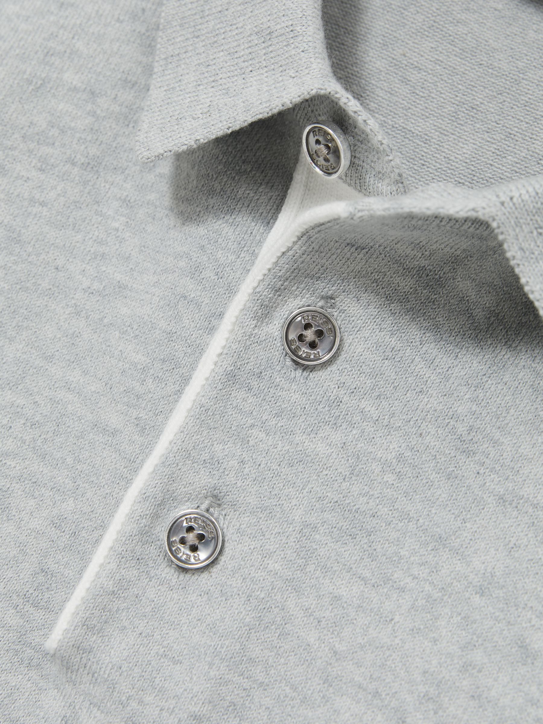 3-9 yrs Contrast Placket Polo Shirt With Cotton in Washed Sage - Image 4 of 4