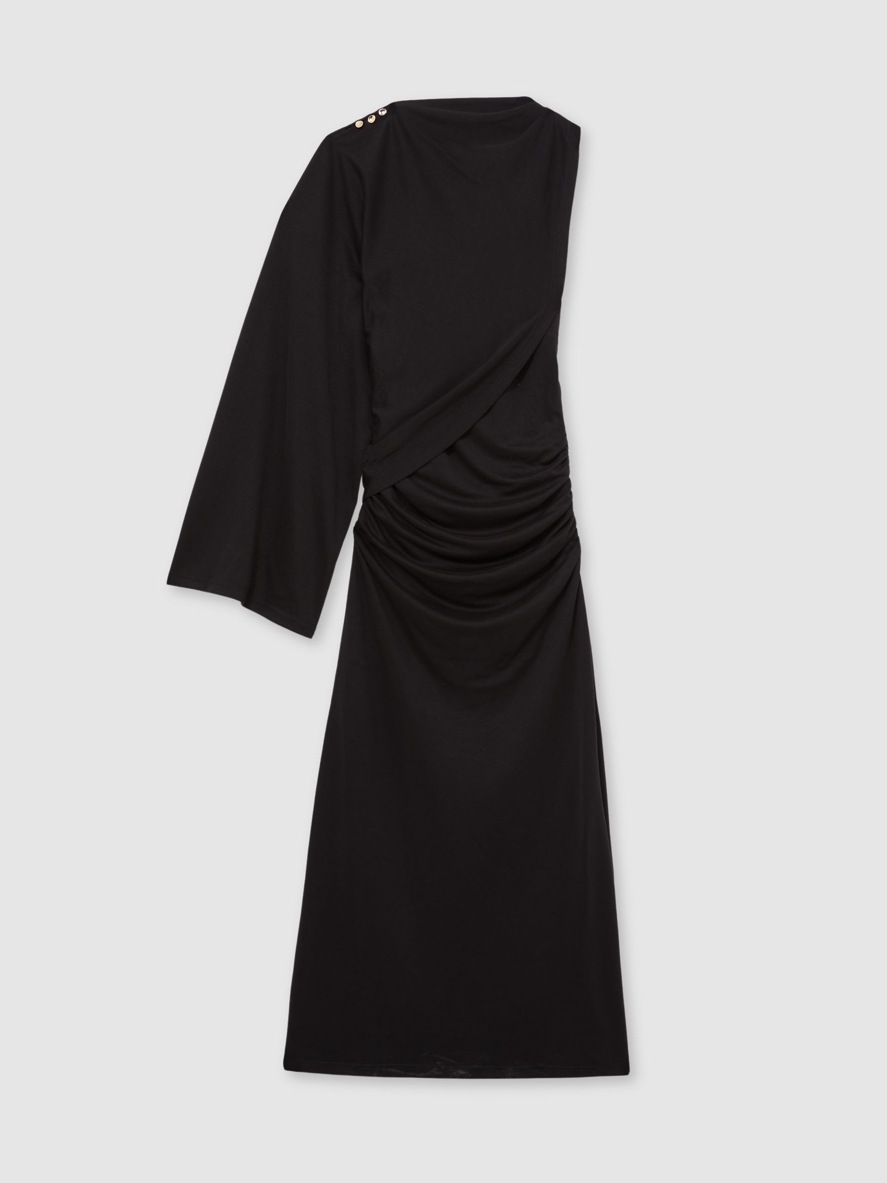 Acler Jersey Draped Midi Dress in Black - Image 2 of 6