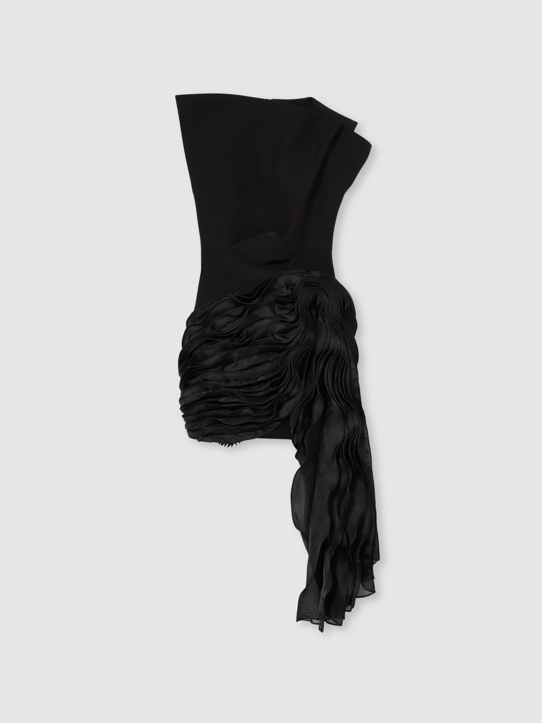 Acler Layered Ruffle Mini Black Dress in Black - Image 2 of 6
