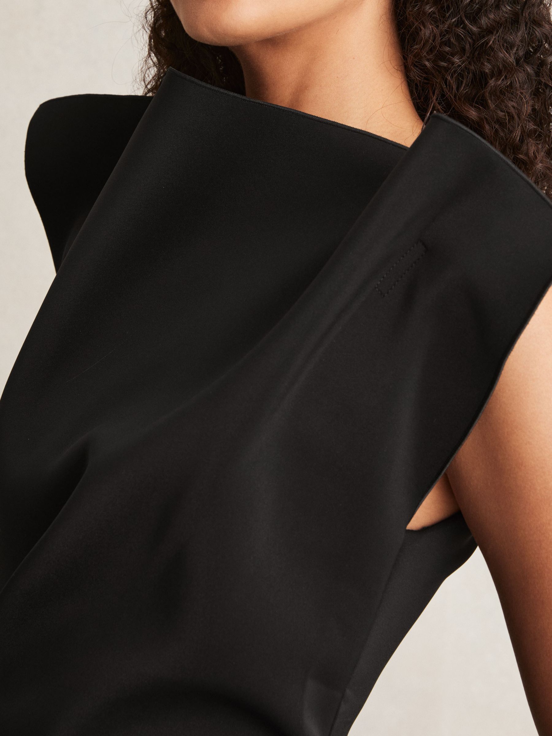 Acler Layered Ruffle Mini Black Dress in Black - Image 4 of 6