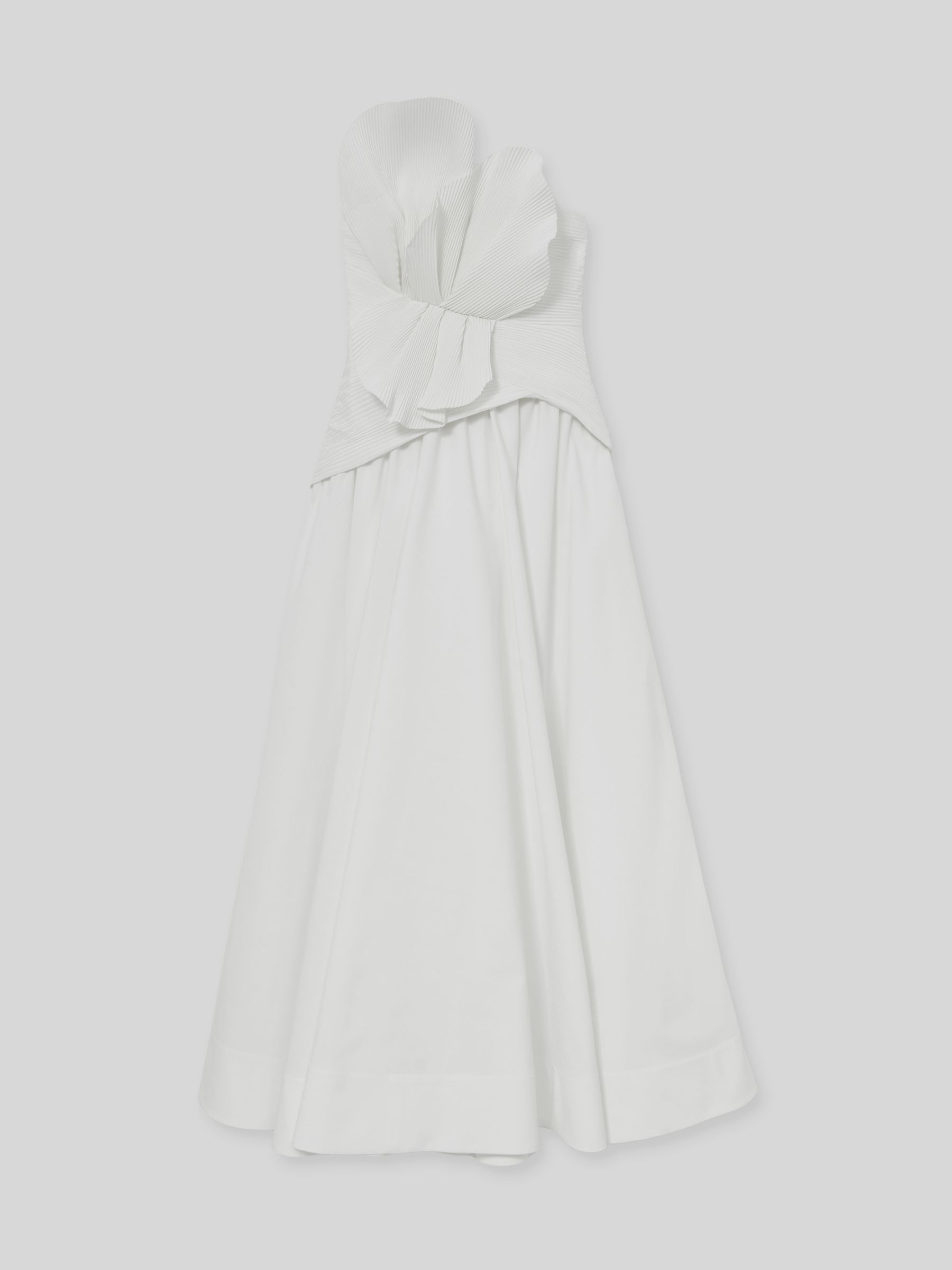 Acler Ivory Plissé Fan Strapless Maxi Dress in Ivory - Image 2 of 5