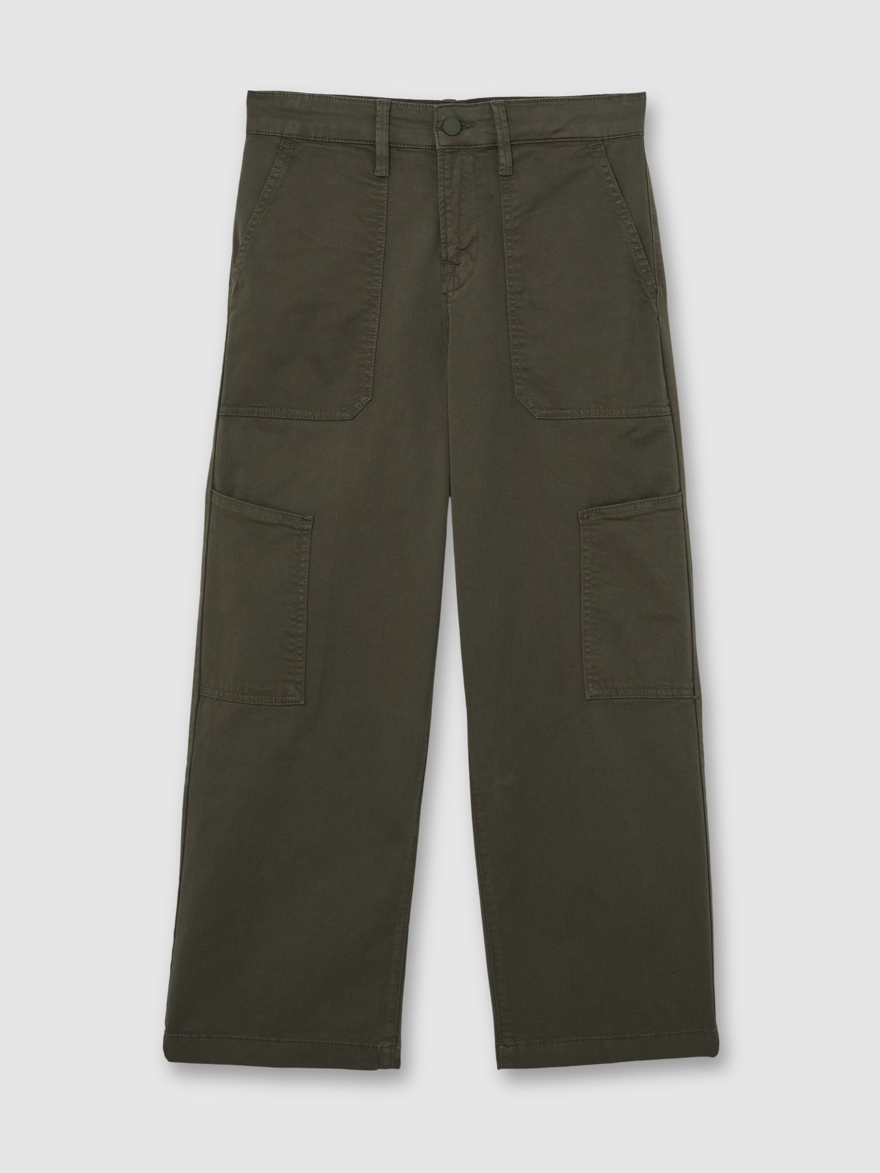 Good American Cropped Cargo Trousers in Khaki